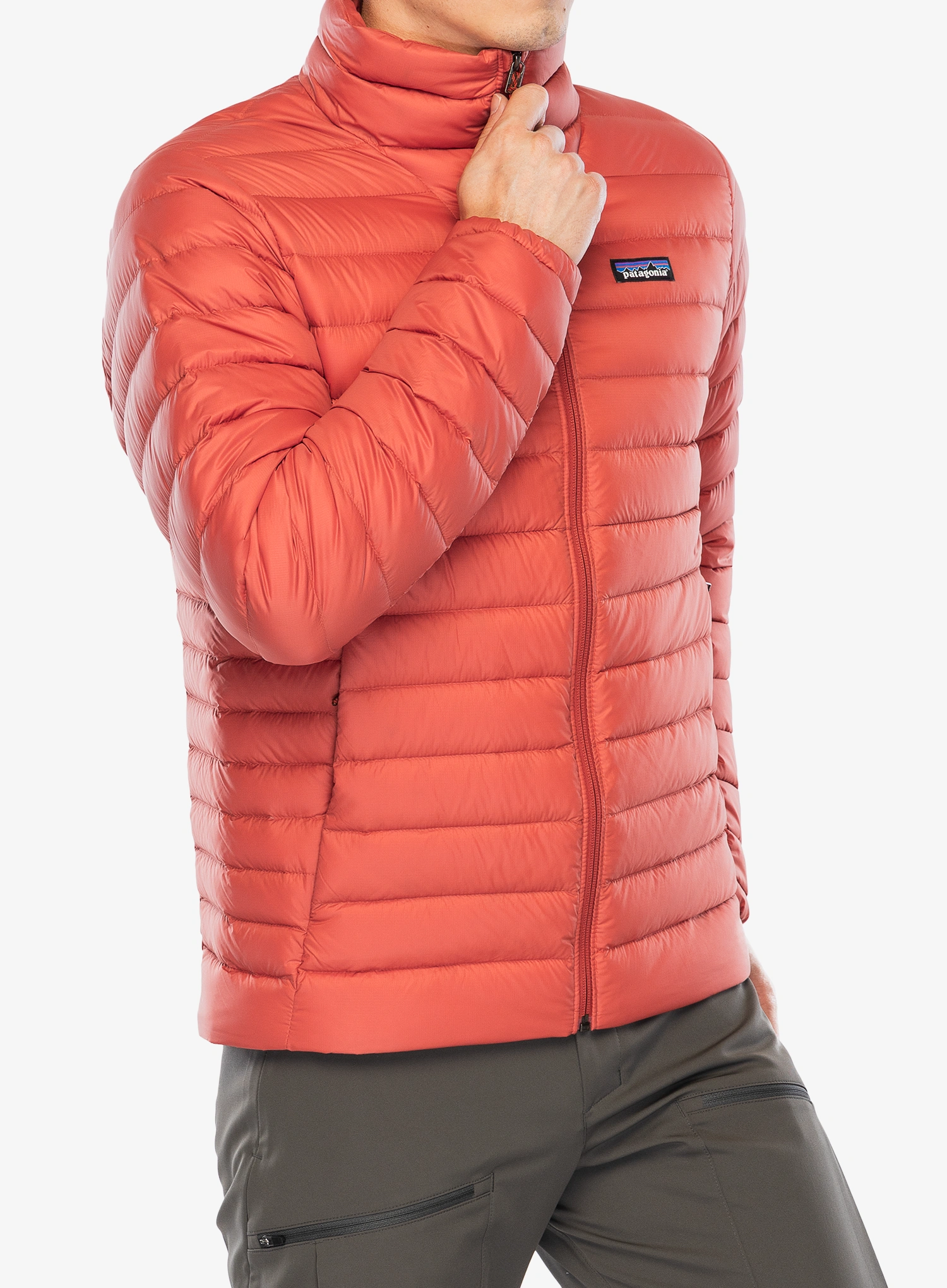 Péřová bunda Patagonia Down Sweater - amanita red