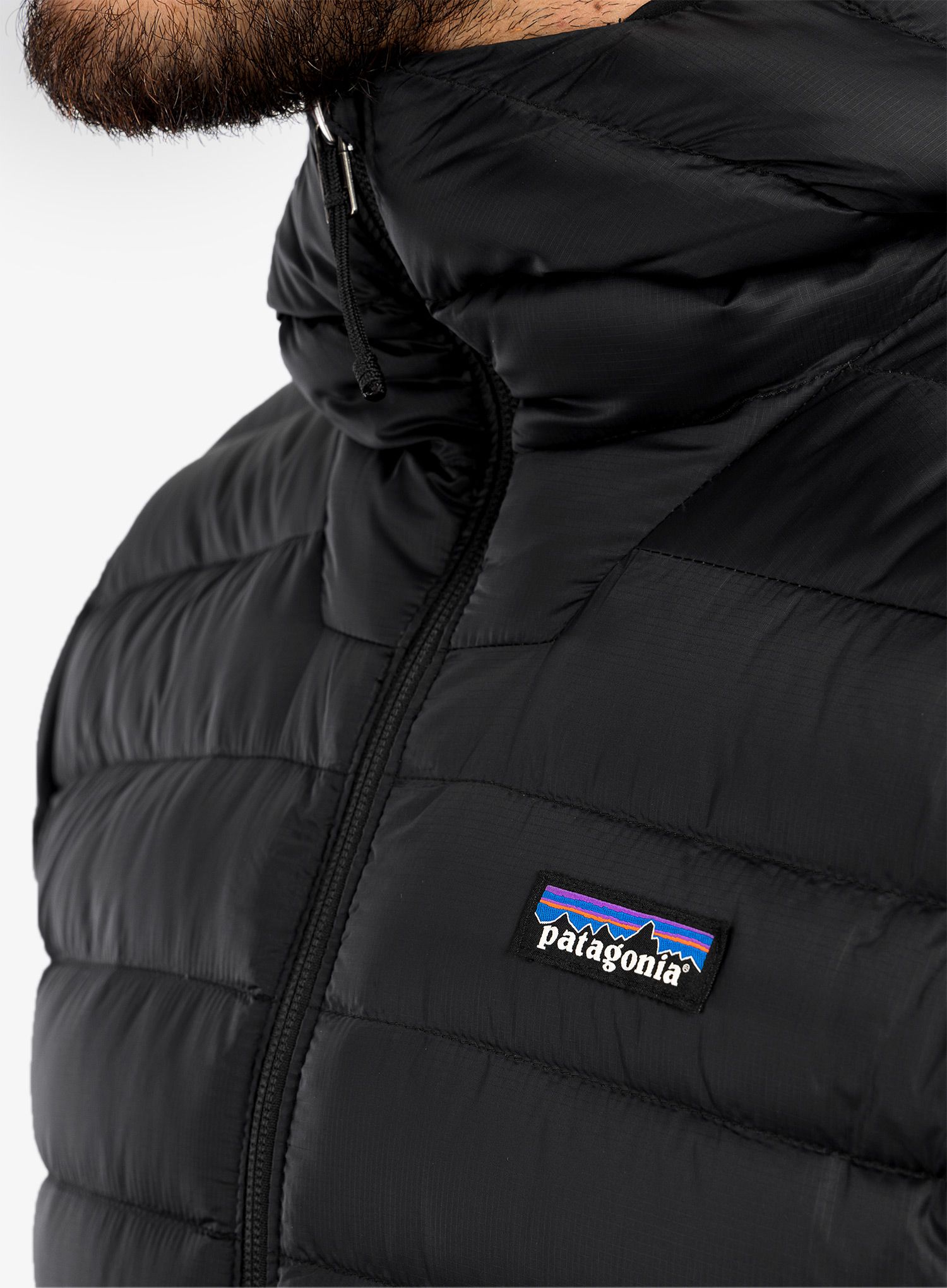 Péřová bunda Patagonia Down Sweater Hoody - black