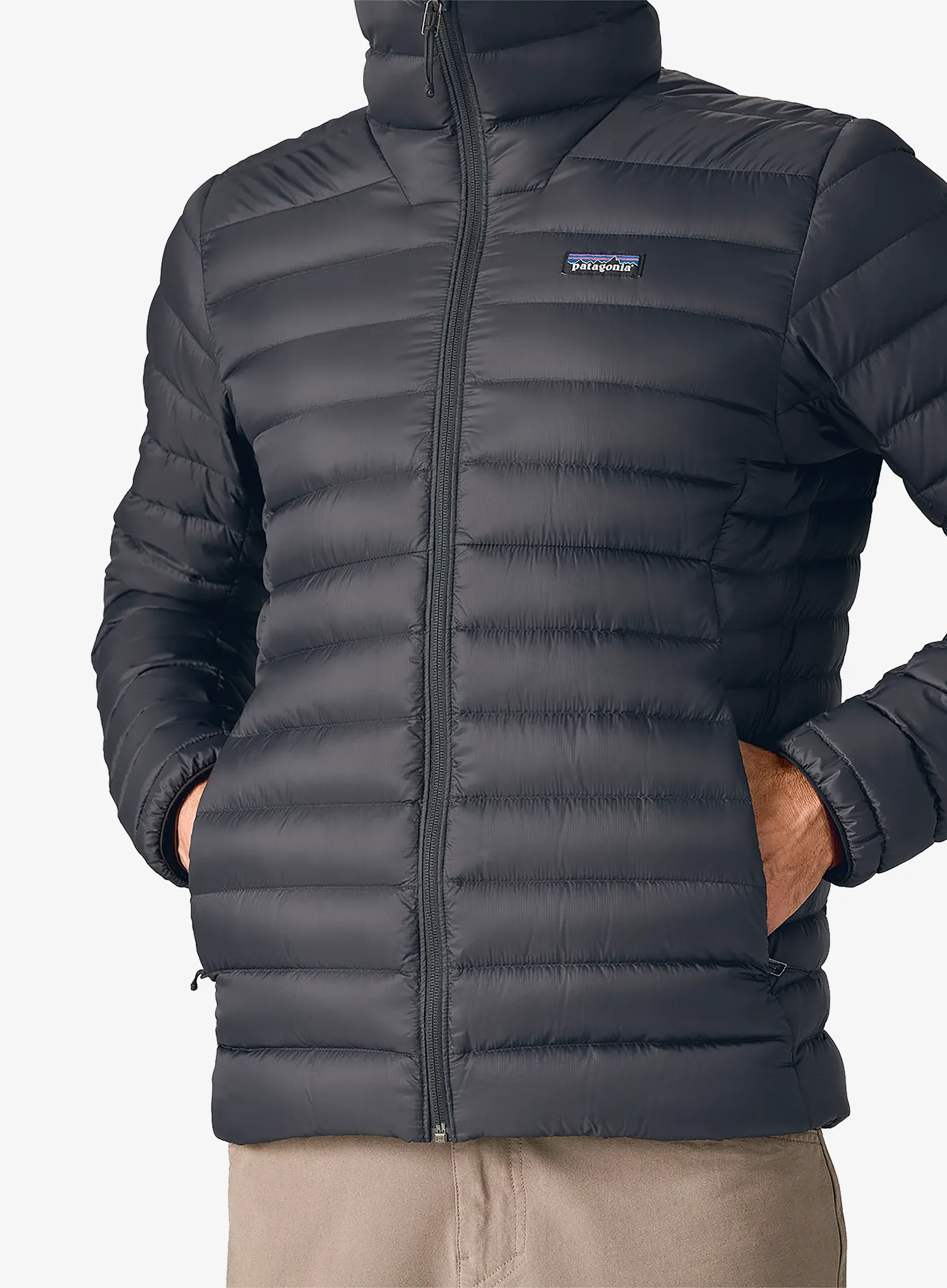 Péřová bunda Patagonia Down Sweater Hoody - black