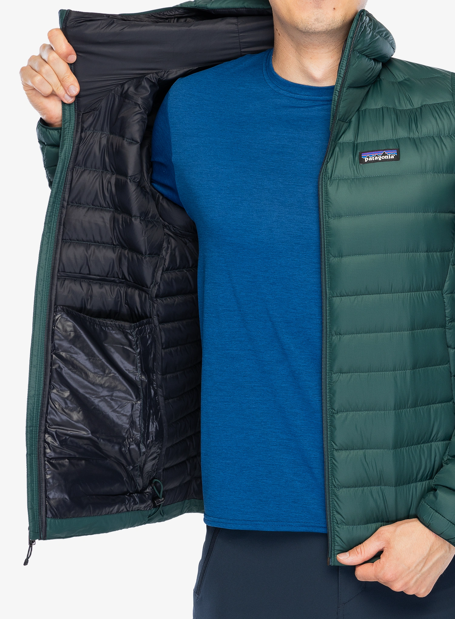 Péřová bunda Patagonia Down Sweater Hoody - cascade green/green