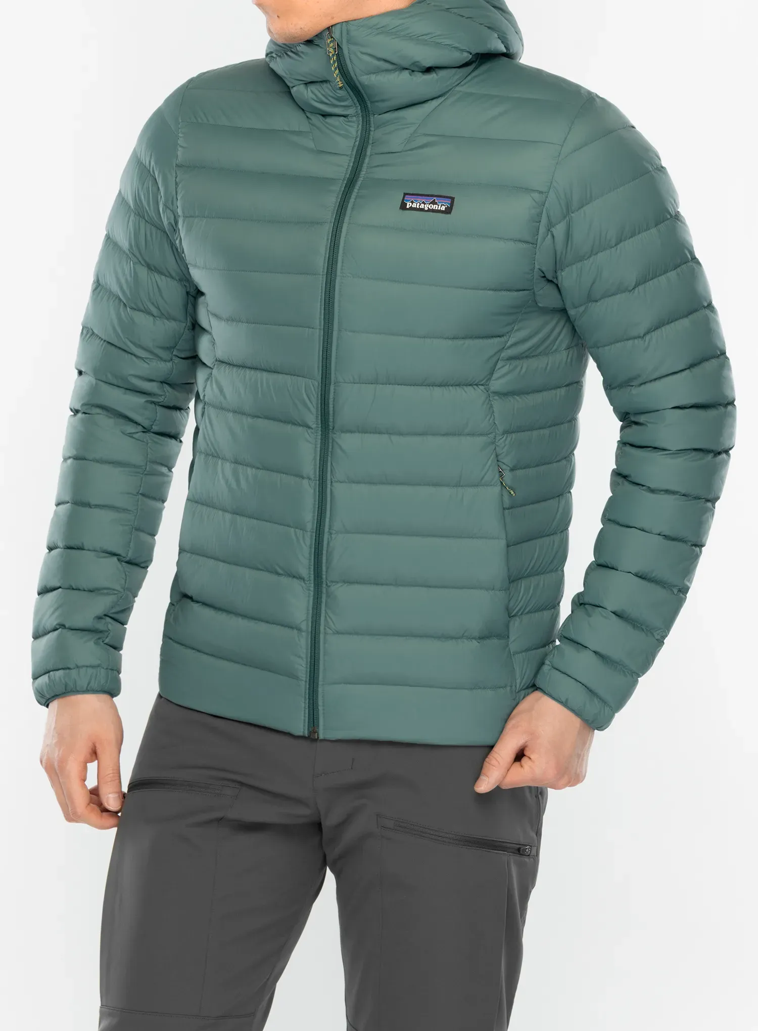 Péřová bunda Patagonia Down Sweater Hoody - wetland blue