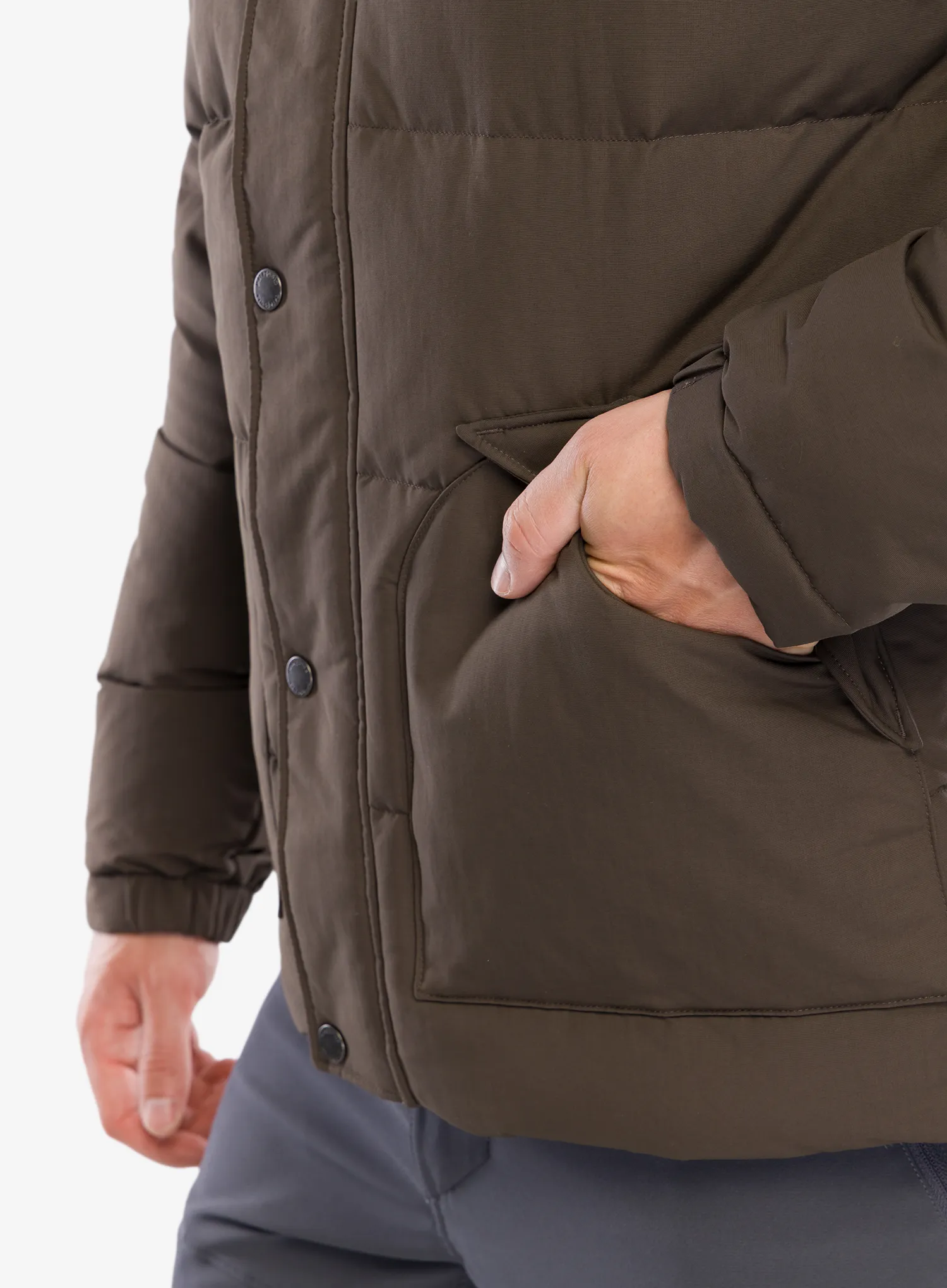 Péřová bunda Patagonia Downdrift Jacket - otter brown