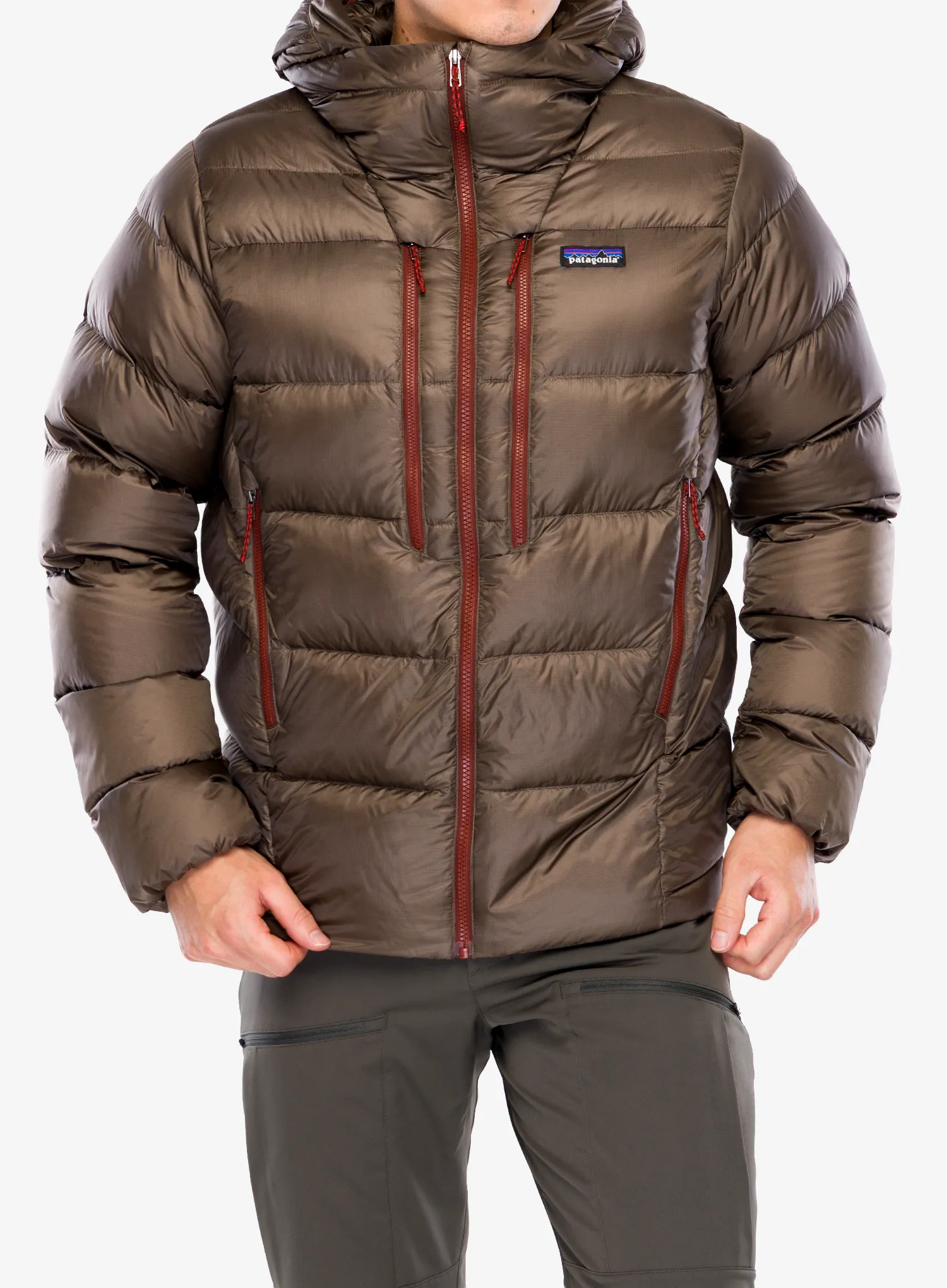 Péřová bunda Patagonia Fitz Roy Down Hoody - marlow brown