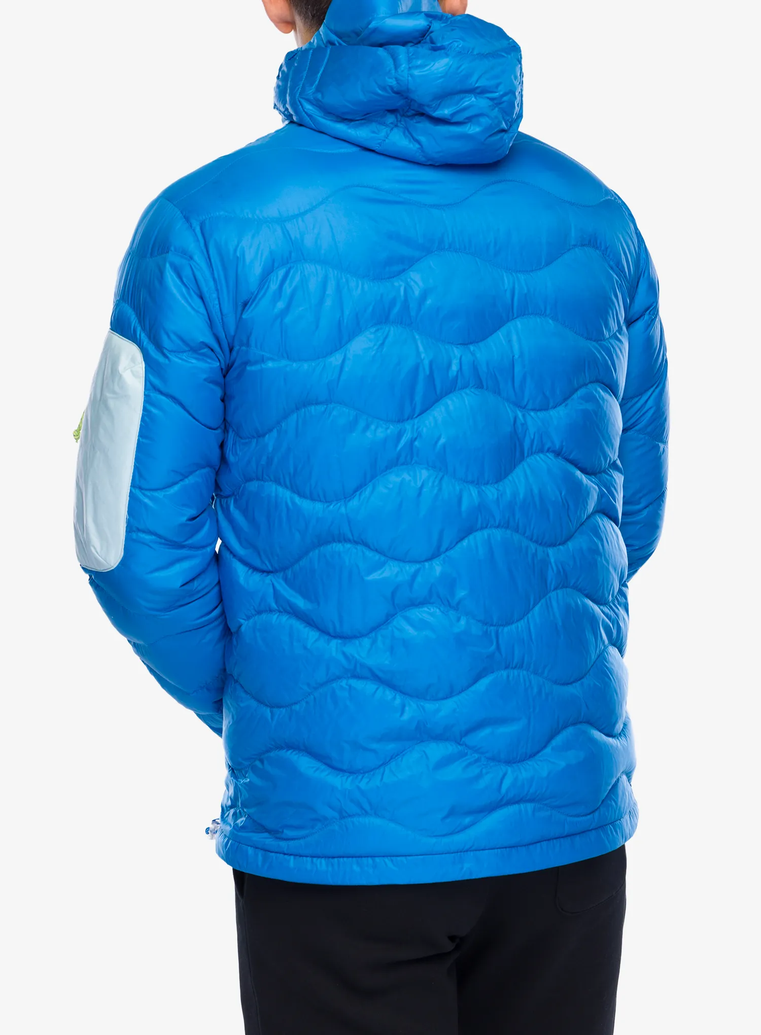 Péřová bunda Peak Performance Helium Utility Down Hood Jacket - bril blue/cloud/sunny adventur