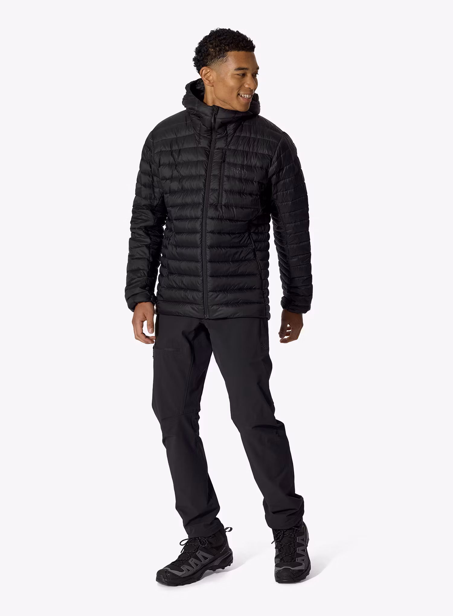 Péřová bunda Rab Microlight Alpine Hoody - black