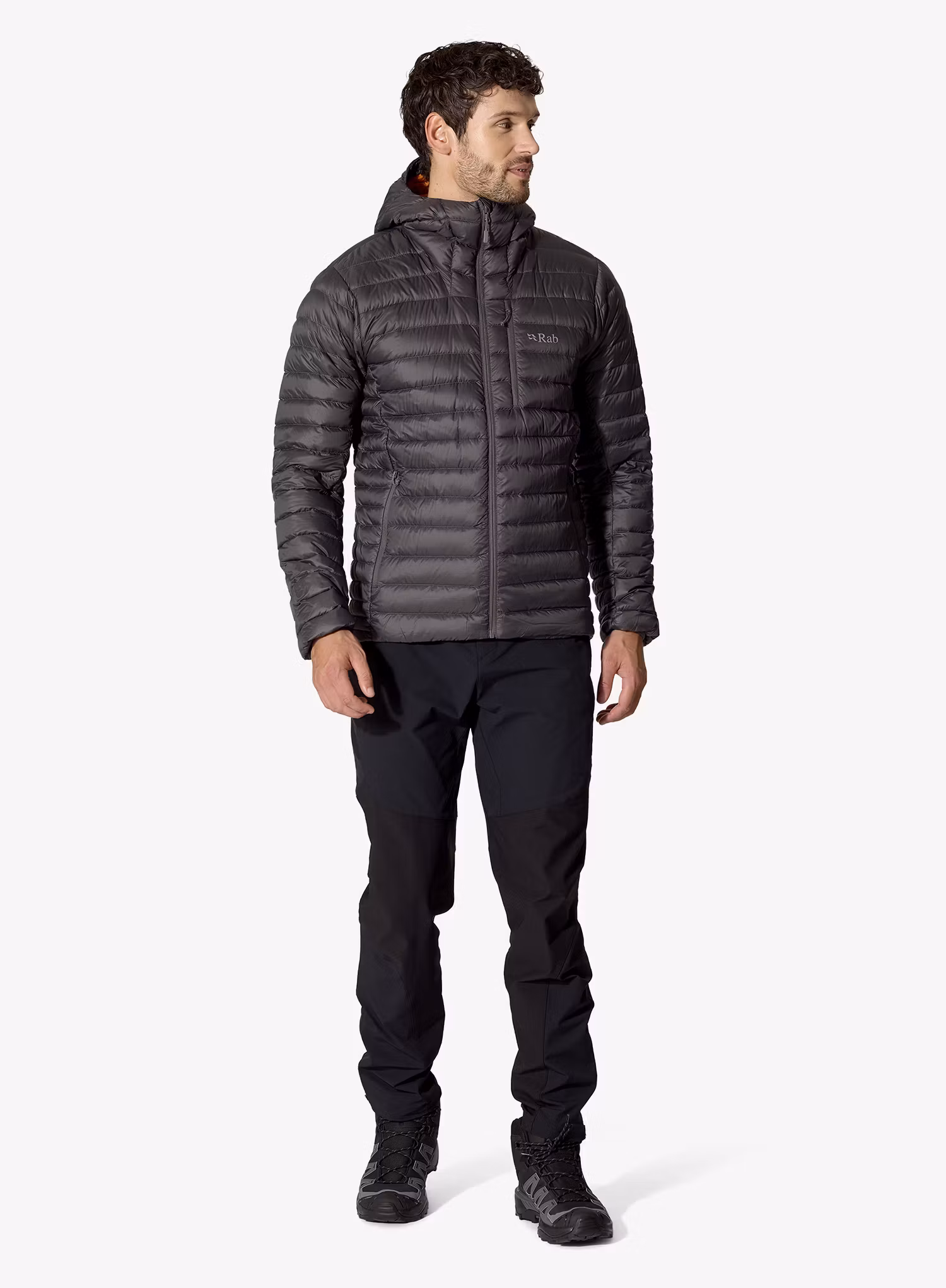 Péřová bunda Rab Microlight Alpine Hoody - graphene