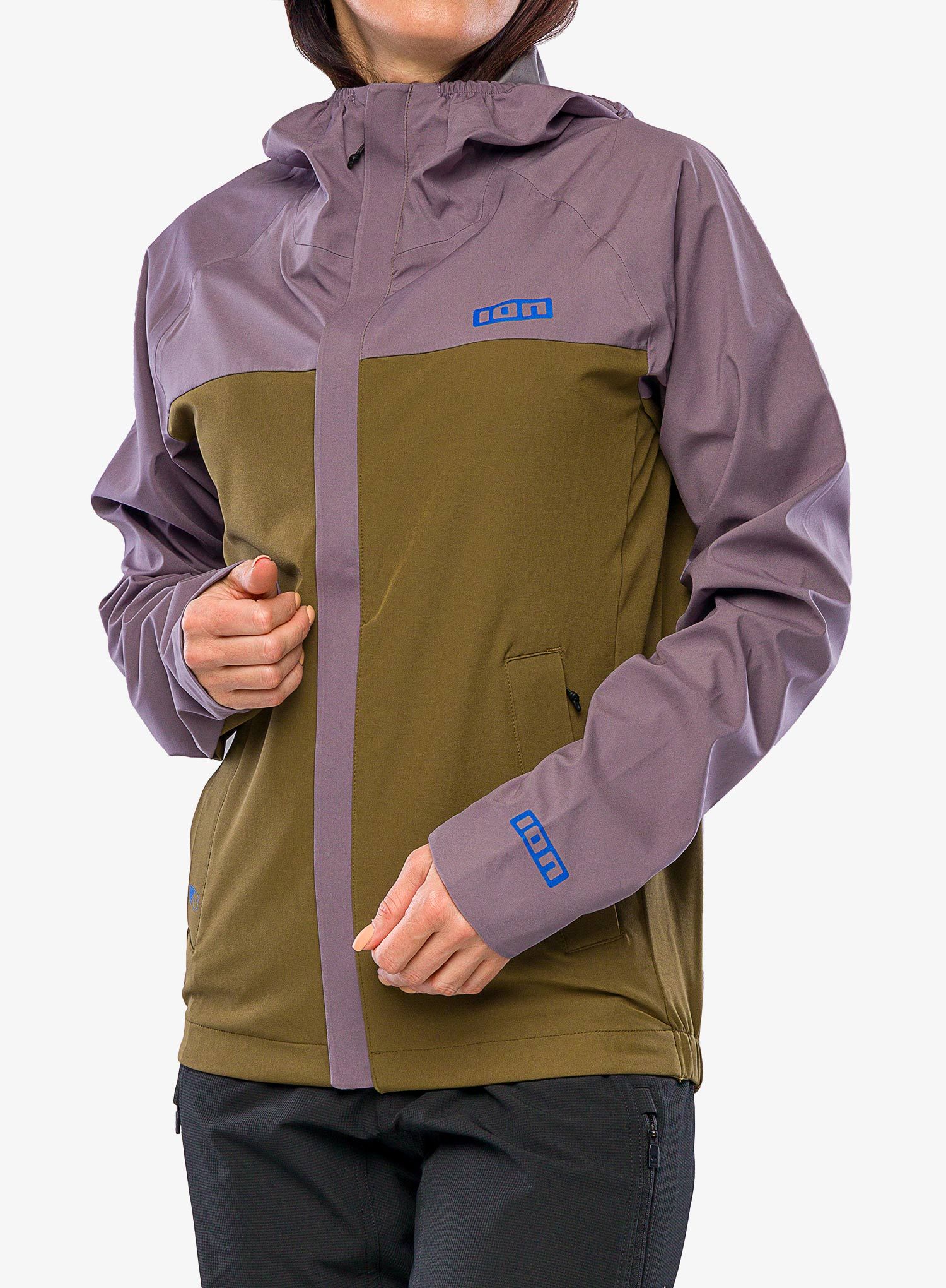 Cyklistická bunda ION Shelter 3L Hybrid - dark mud