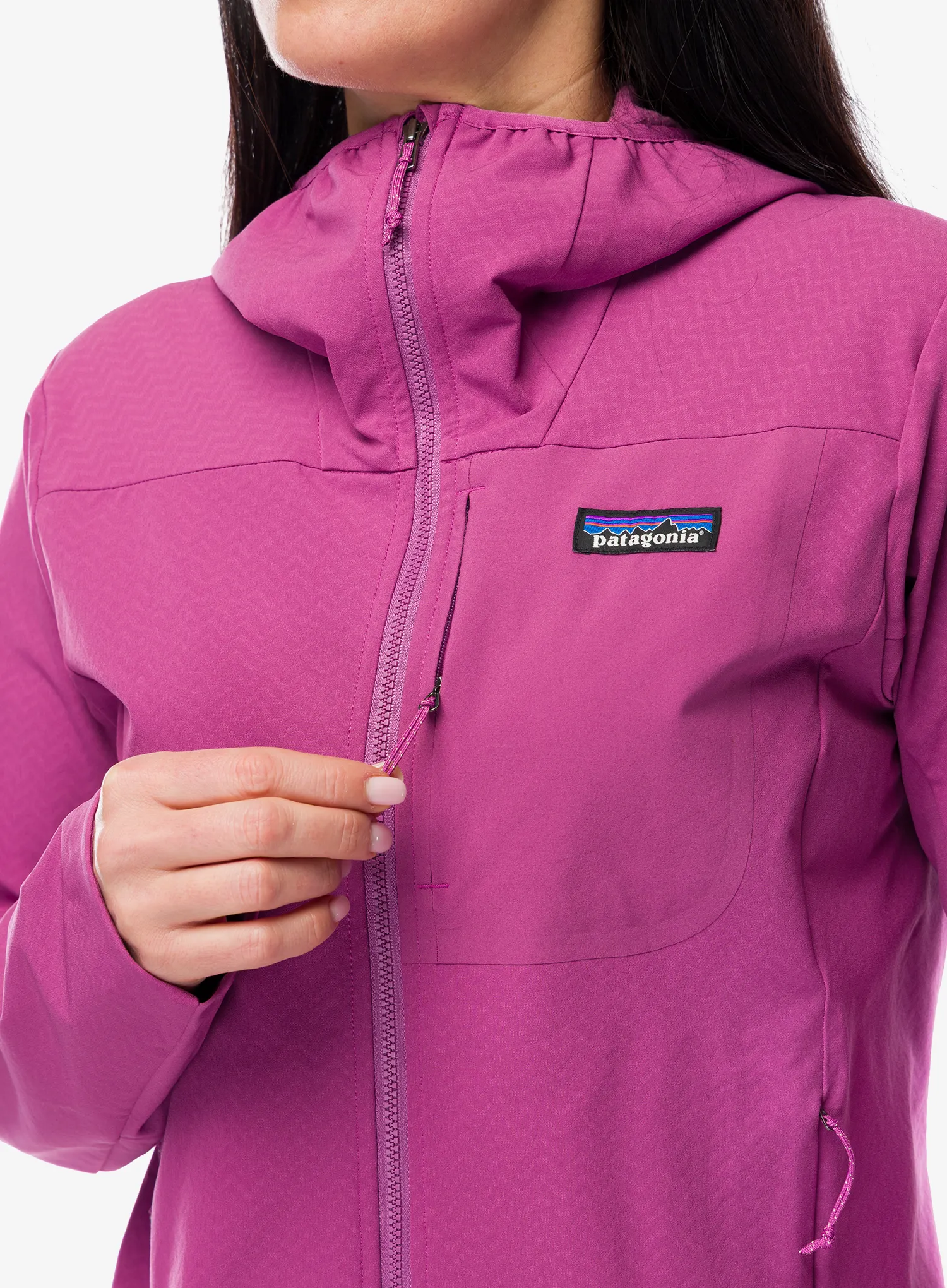 Softshellová bunda dámská Patagonia R1 CrossStrata Hoody - faded magenta
