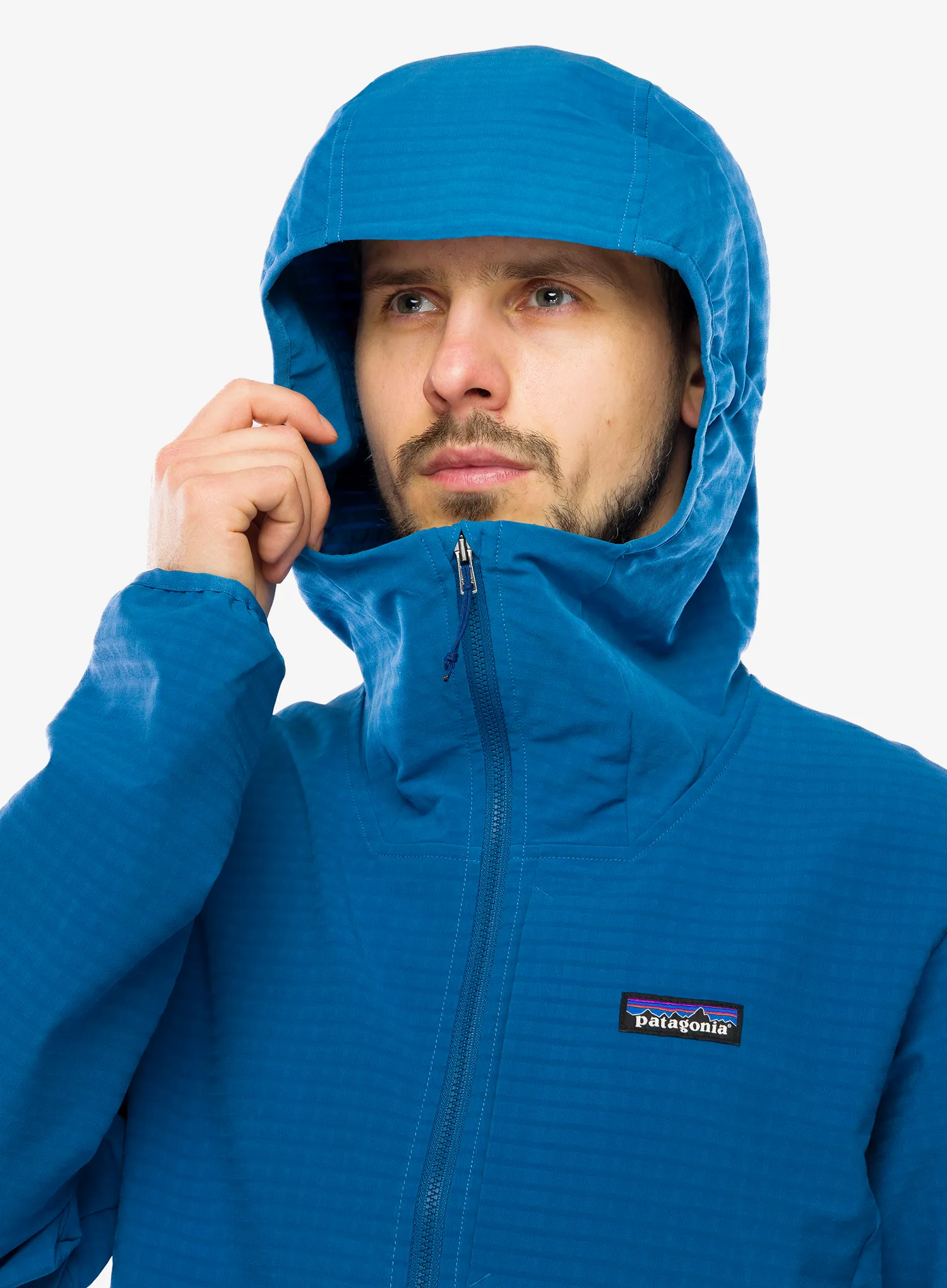 Softshellová bunda Patagonia R1 TechFace Hoody - aquatic blue