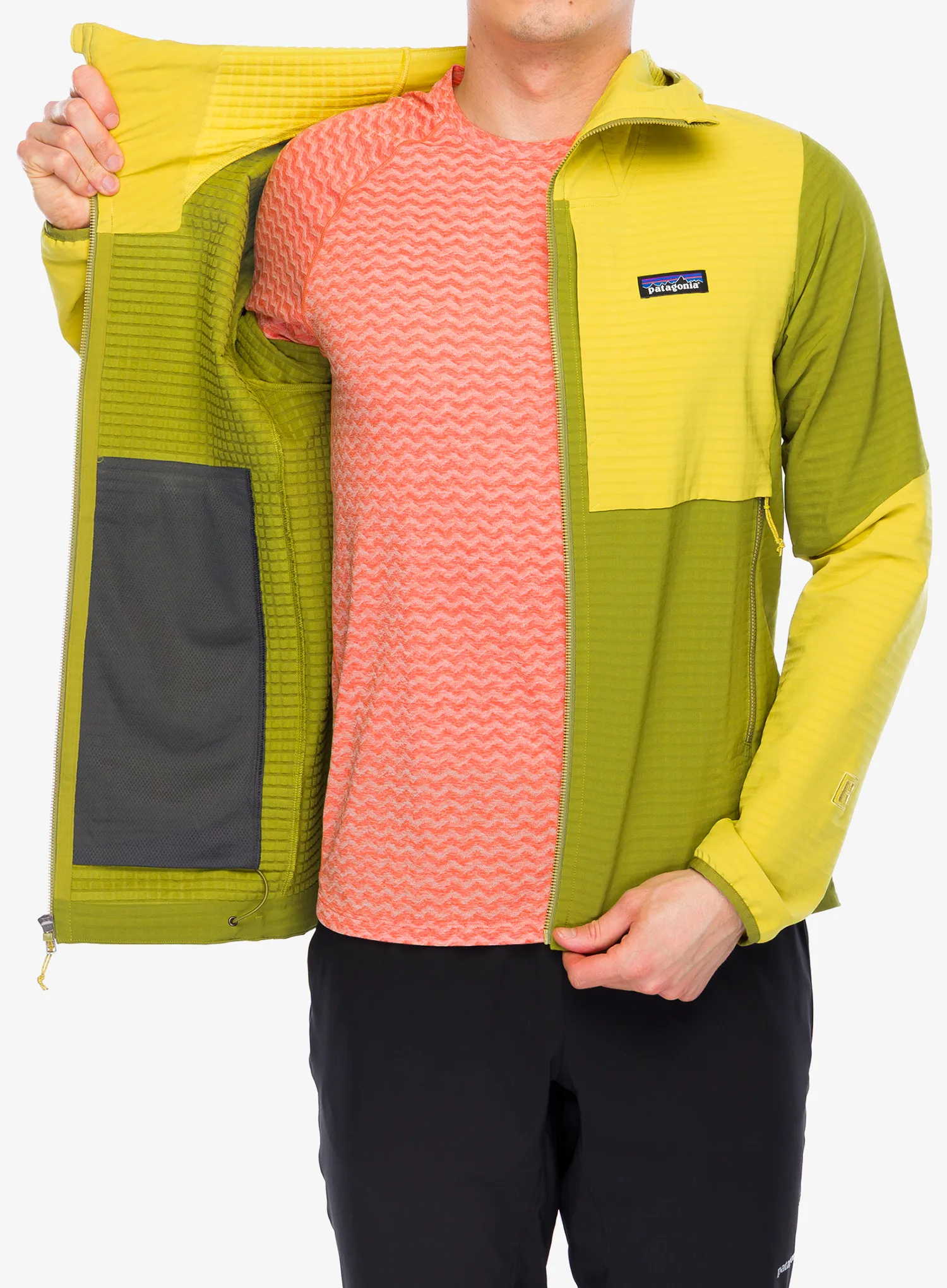 Softshellová bunda Patagonia R1 TechFace Hoody - graze green
