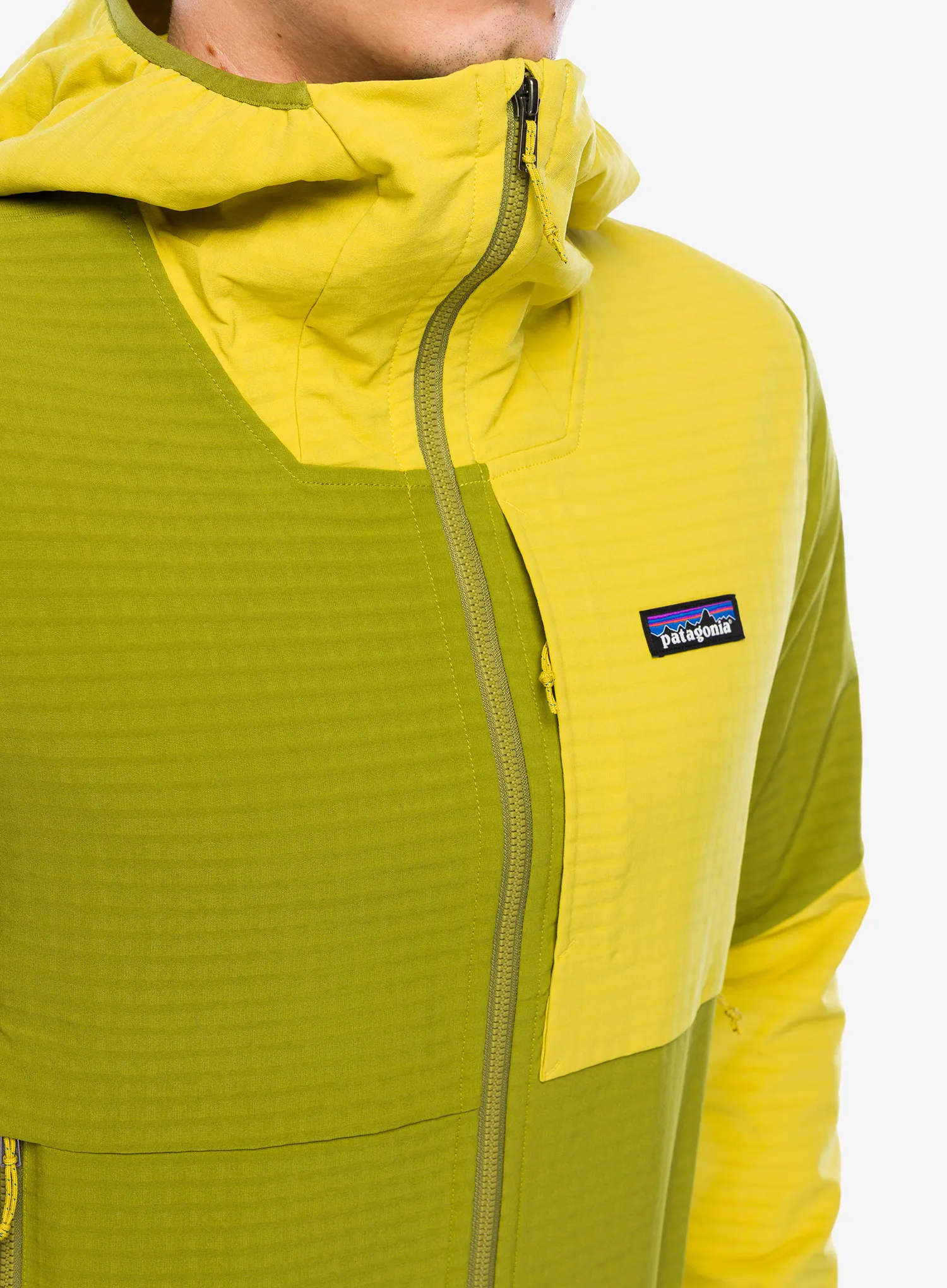 Softshellová bunda Patagonia R1 TechFace Hoody - graze green