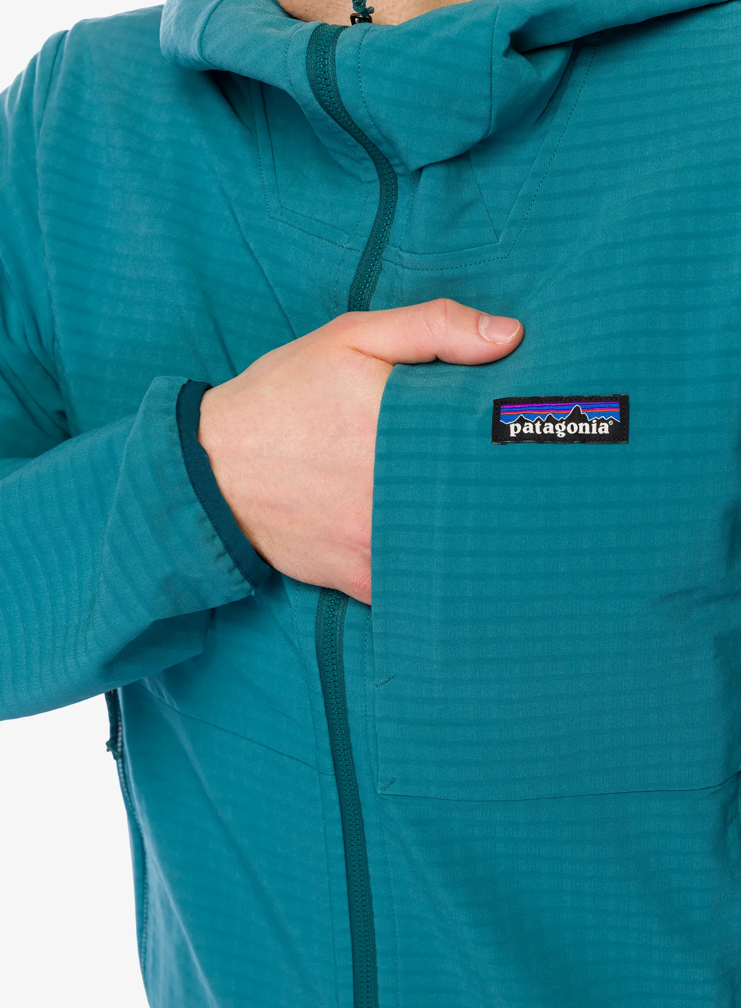 Softshellová bunda Patagonia R1 TechFace Hoody - wetland blue