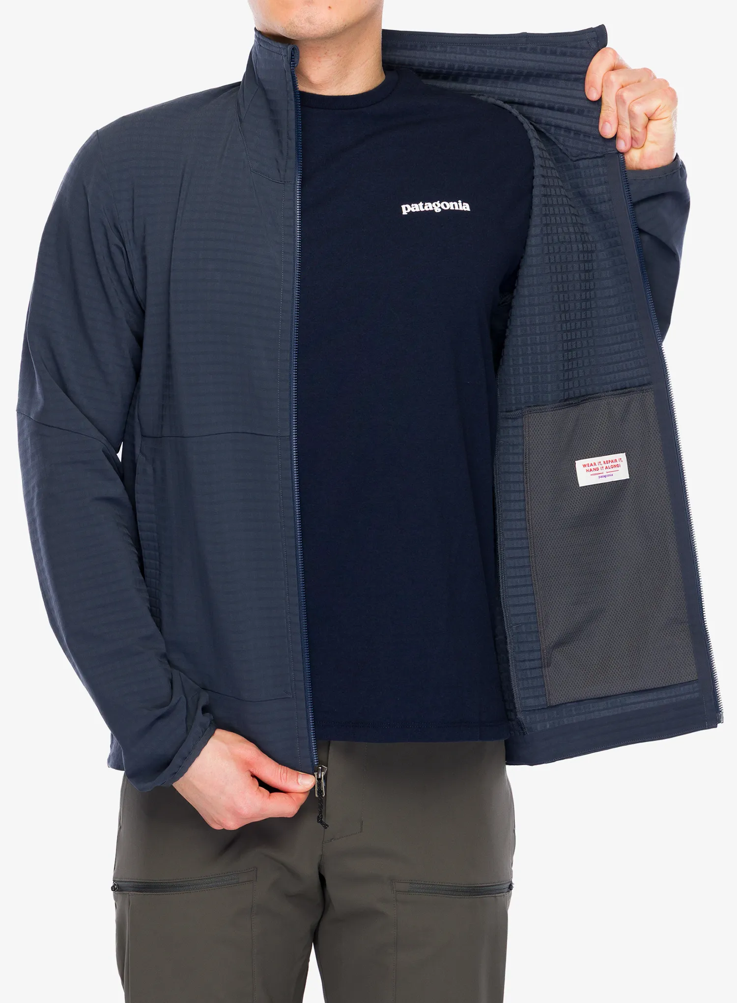 Softshellová bunda Patagonia R1 TechFace Jacket - smolder blue