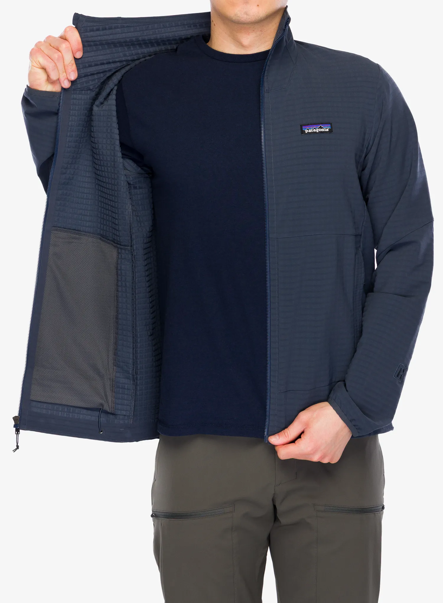Softshellová bunda Patagonia R1 TechFace Jacket - smolder blue
