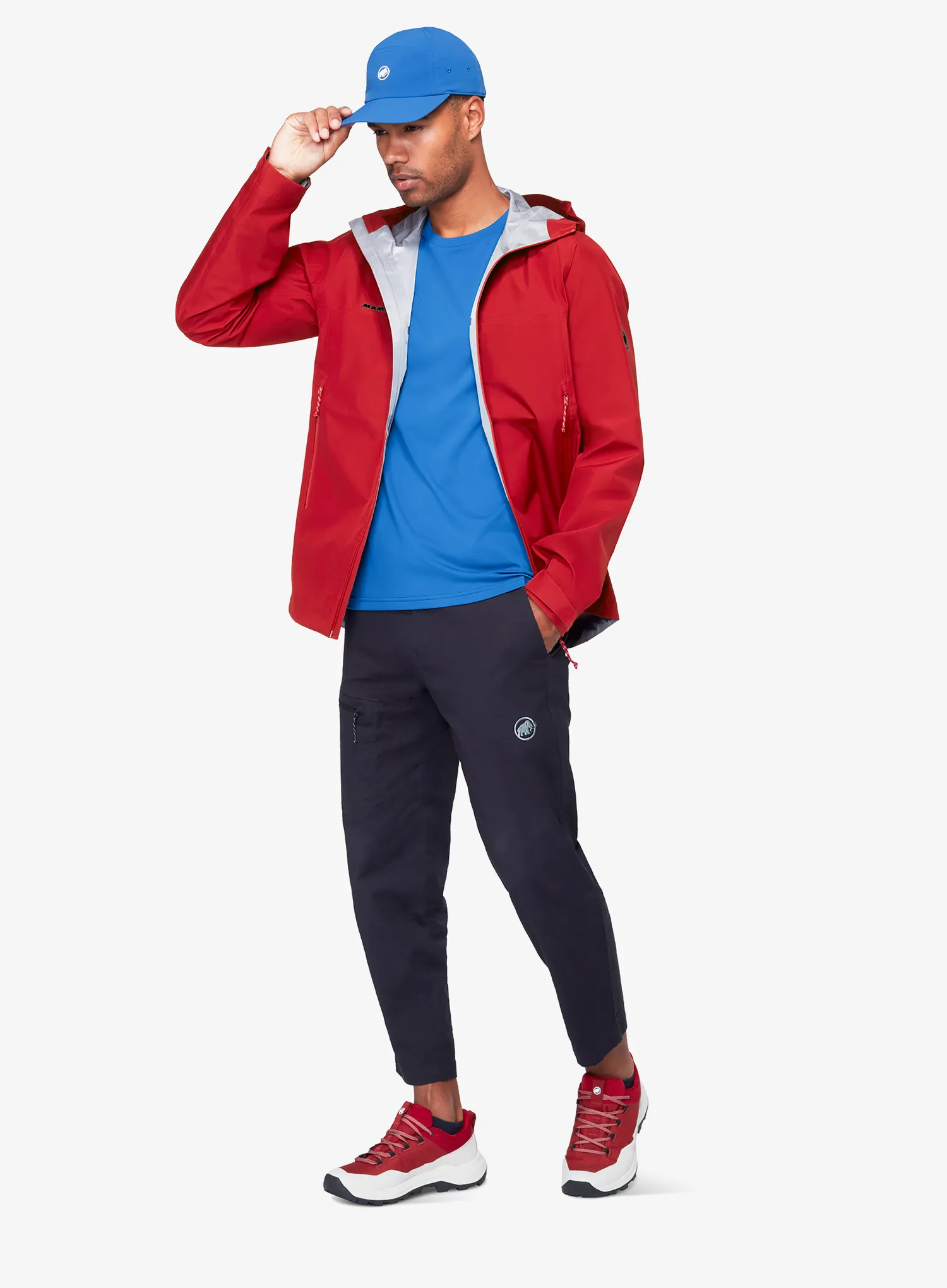 Bunda s membránou Mammut Crater Light HS Hooded Jacket - dark mammut red