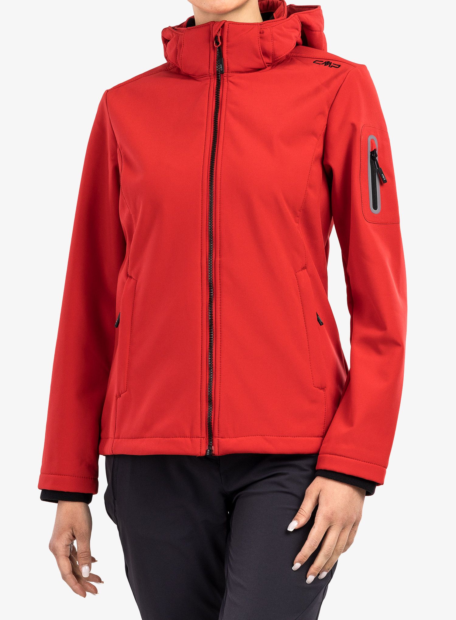 Bunda dámská CMP Wilma Jacket Zip Hood - ferrari/nero