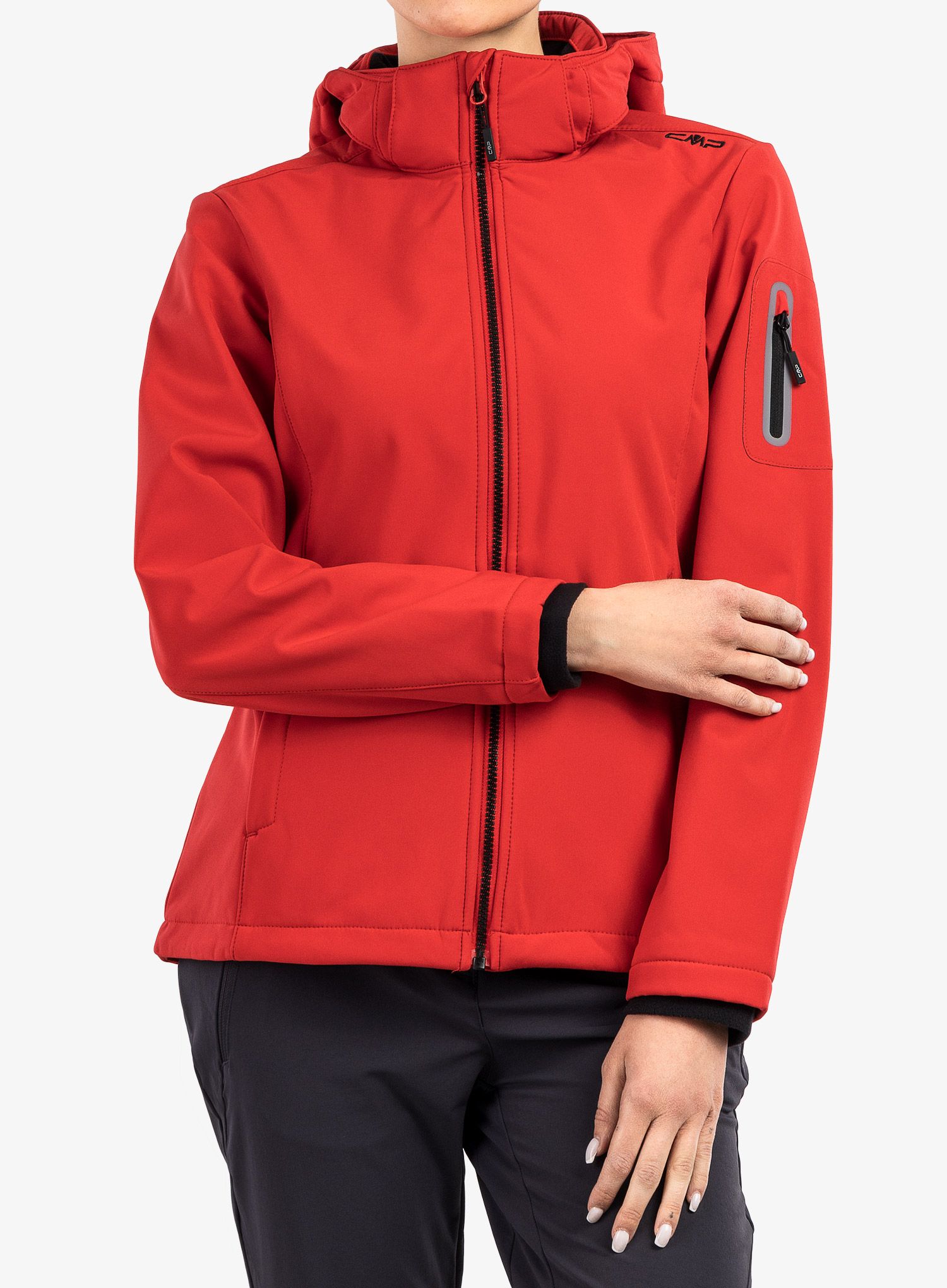 Bunda dámská CMP Wilma Jacket Zip Hood - ferrari/nero