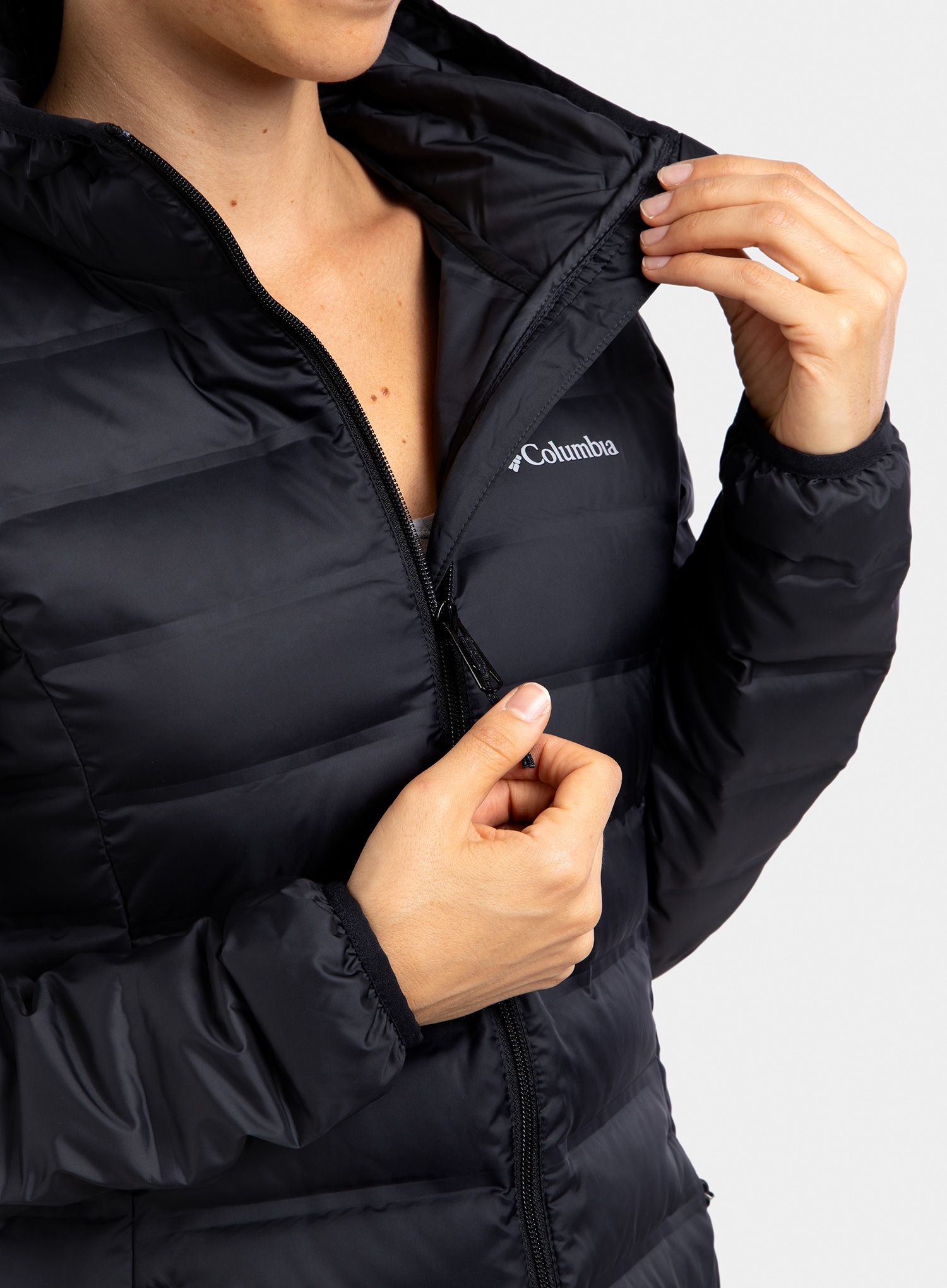 Dámský péřový kabát Columbia Lake 22 Down Long Hooded Jacket - bl.