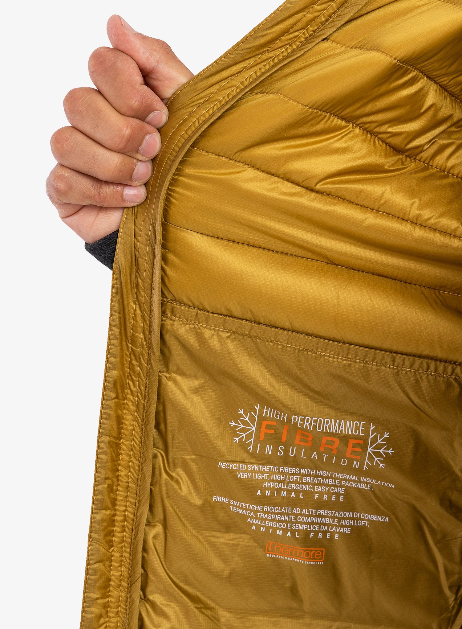 Hybridní bunda Montura Wool Essential Hoody Jacket - gold