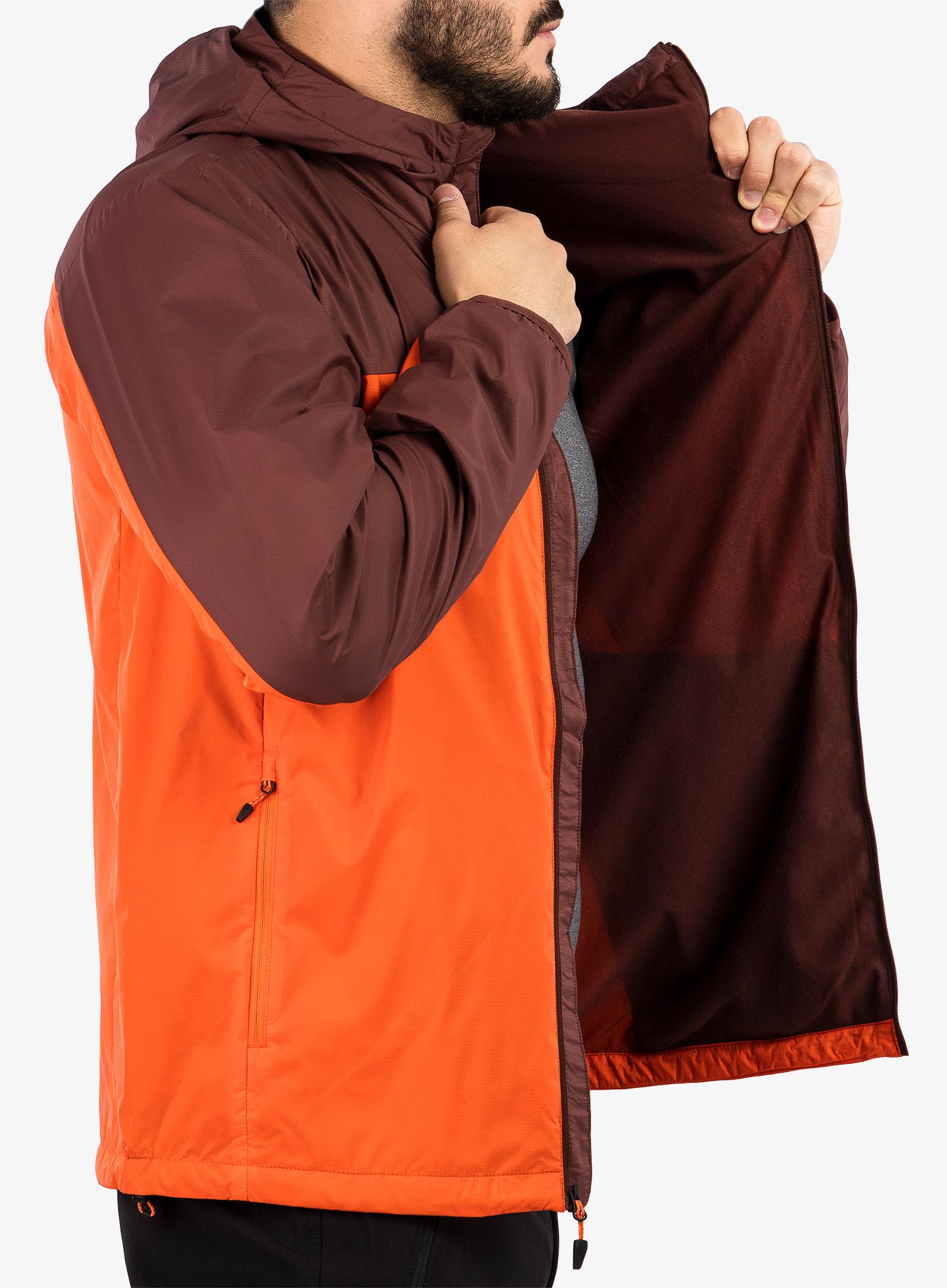 Bunda Marmot Ether DriClime Hoody - whiskey brown/red sun