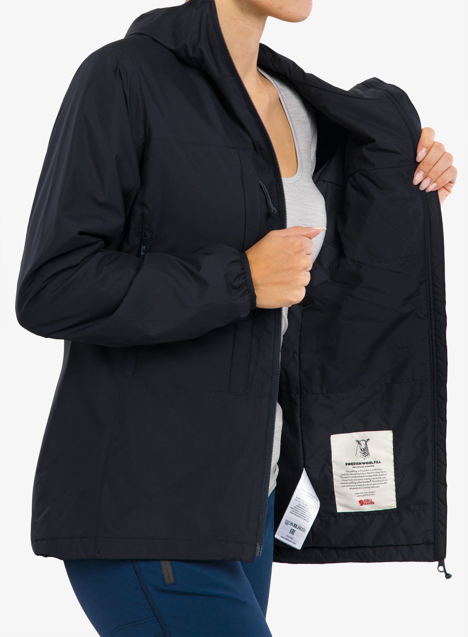 Dámská izolovaná bunda Fjallraven Keb Wool Padded Jacket - dark navy