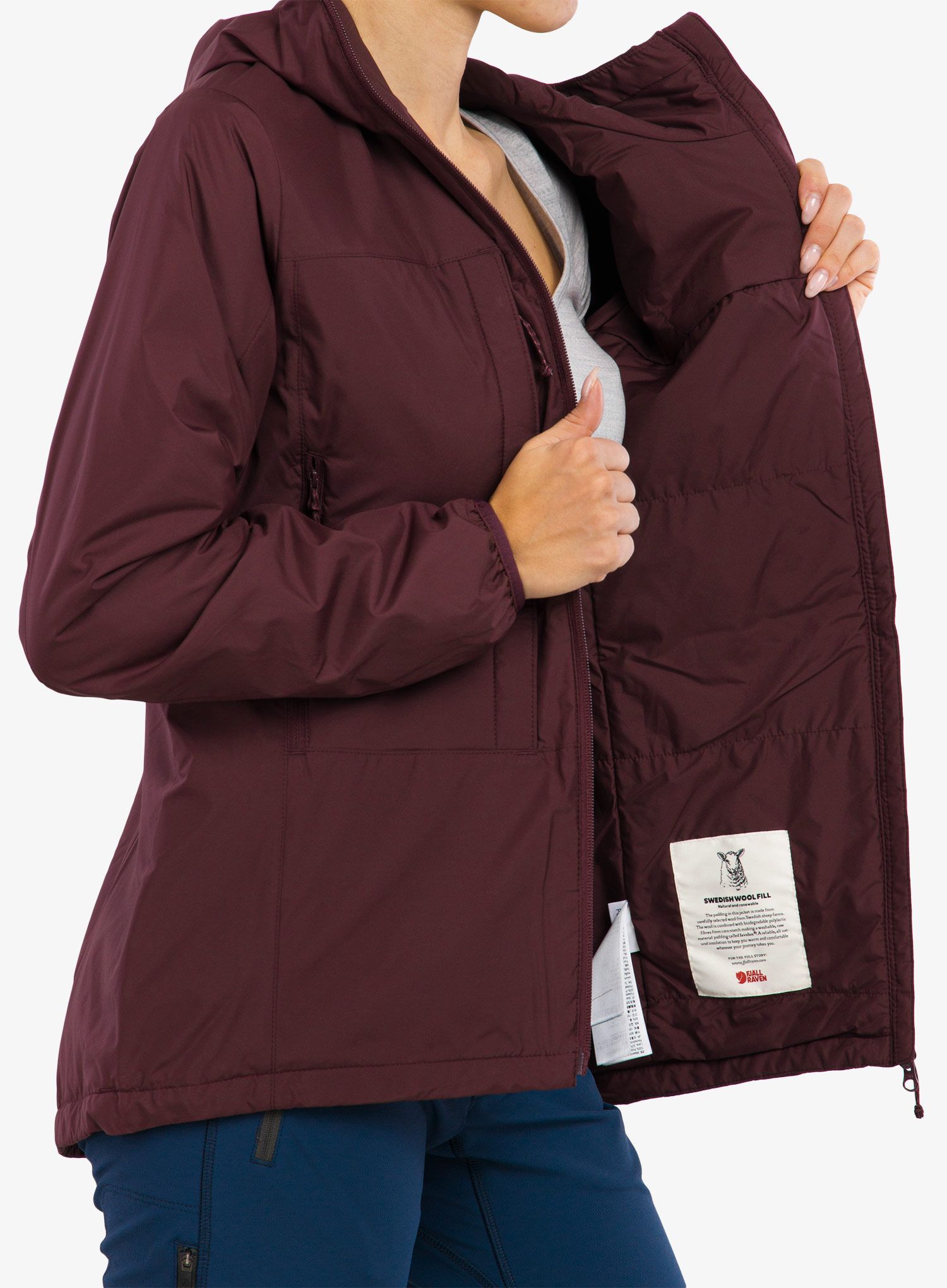 Dámská izolovaná bunda Fjallraven Keb Wool Padded Jacket - port