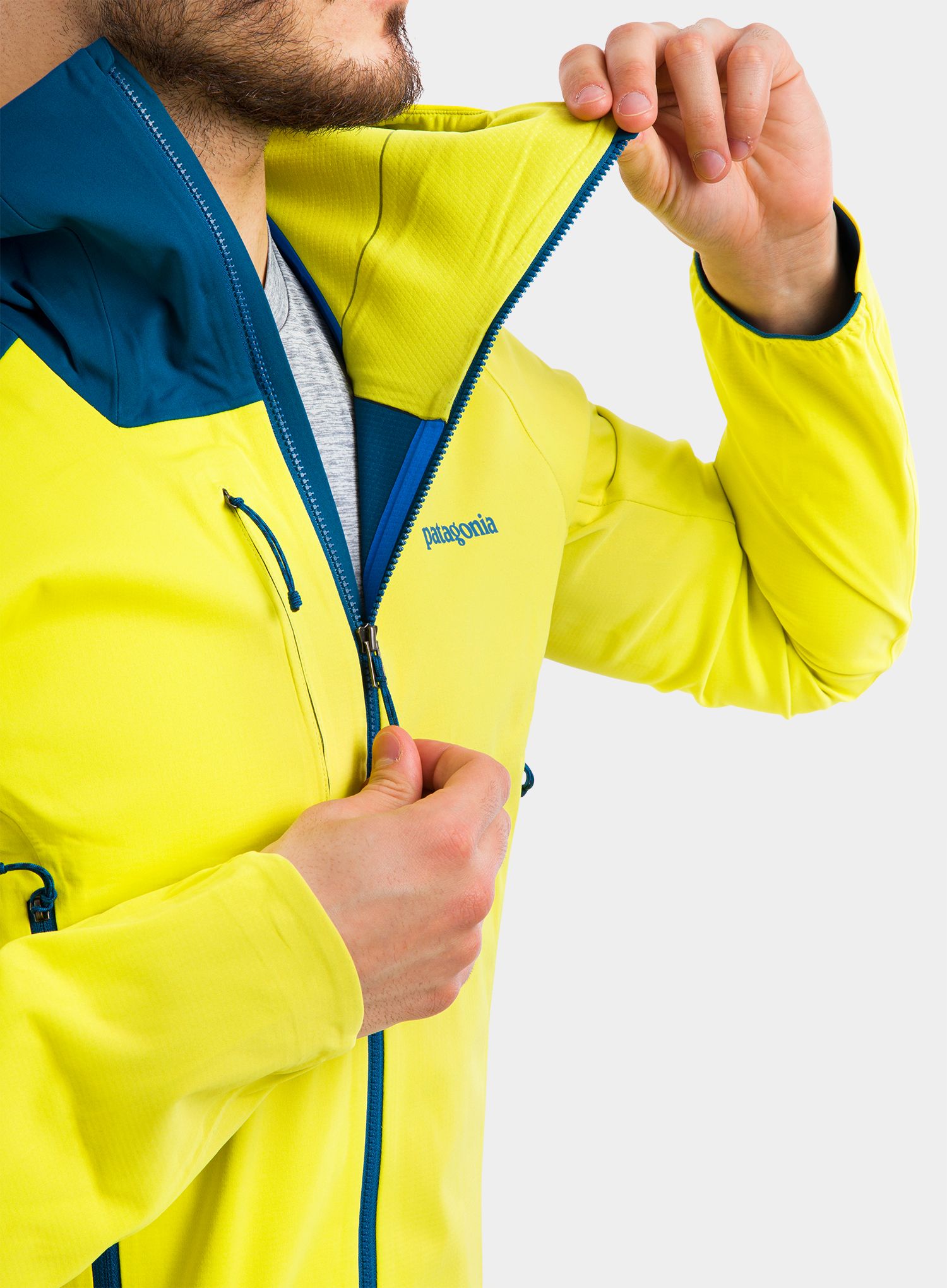 Skialpová bunda Patagonia Upstride Jacket - chartreuse