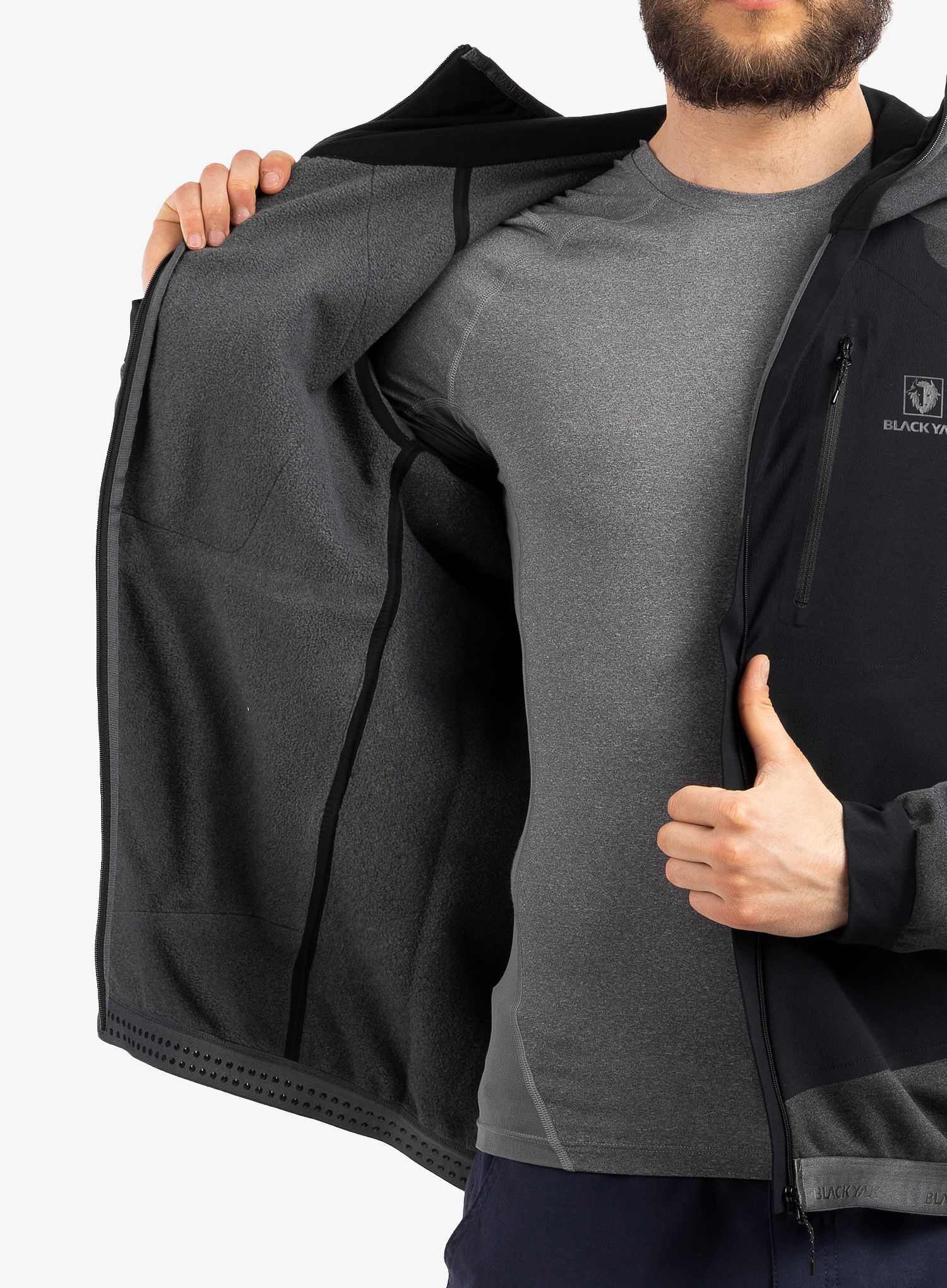 Bunda fleecová BlackYak Mishima Hoody - iron gate