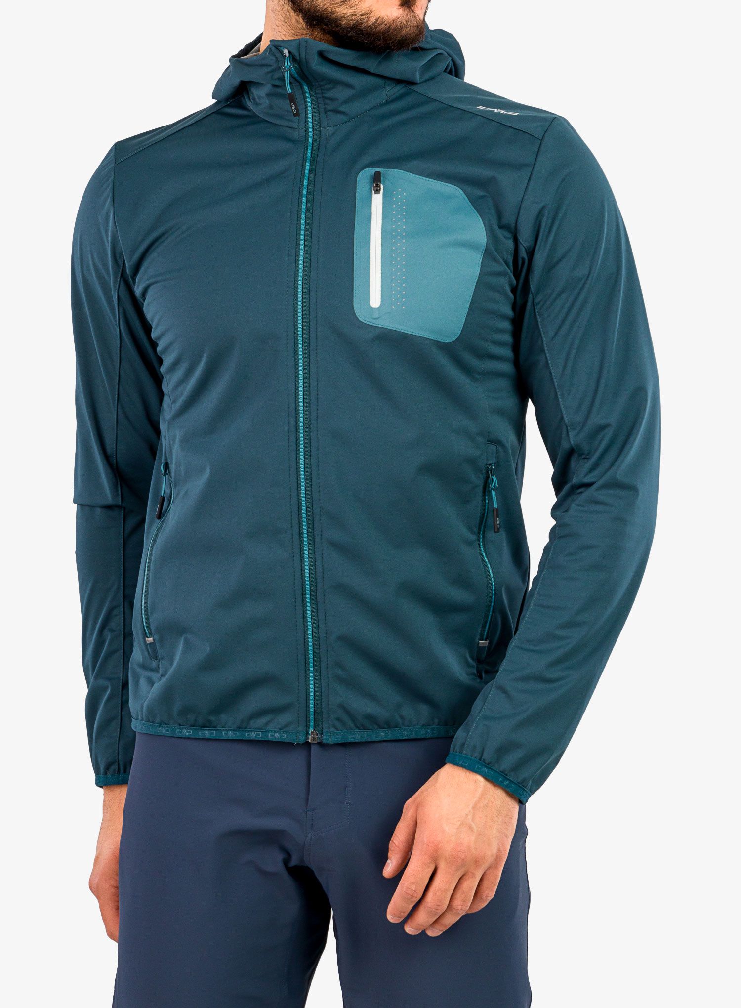 Bunda nepromokavá CMP Wes Jacket Fix Hood - petrol