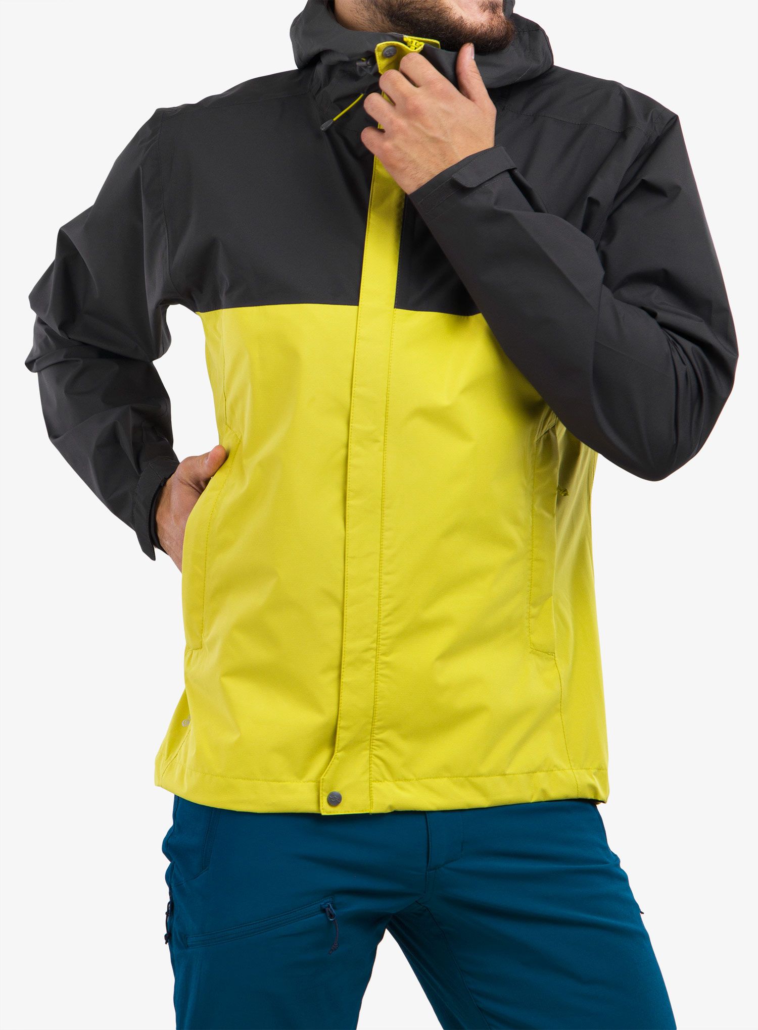 Nepromokavá bunda Rab Downpour Eco Jacket - graphene/zest