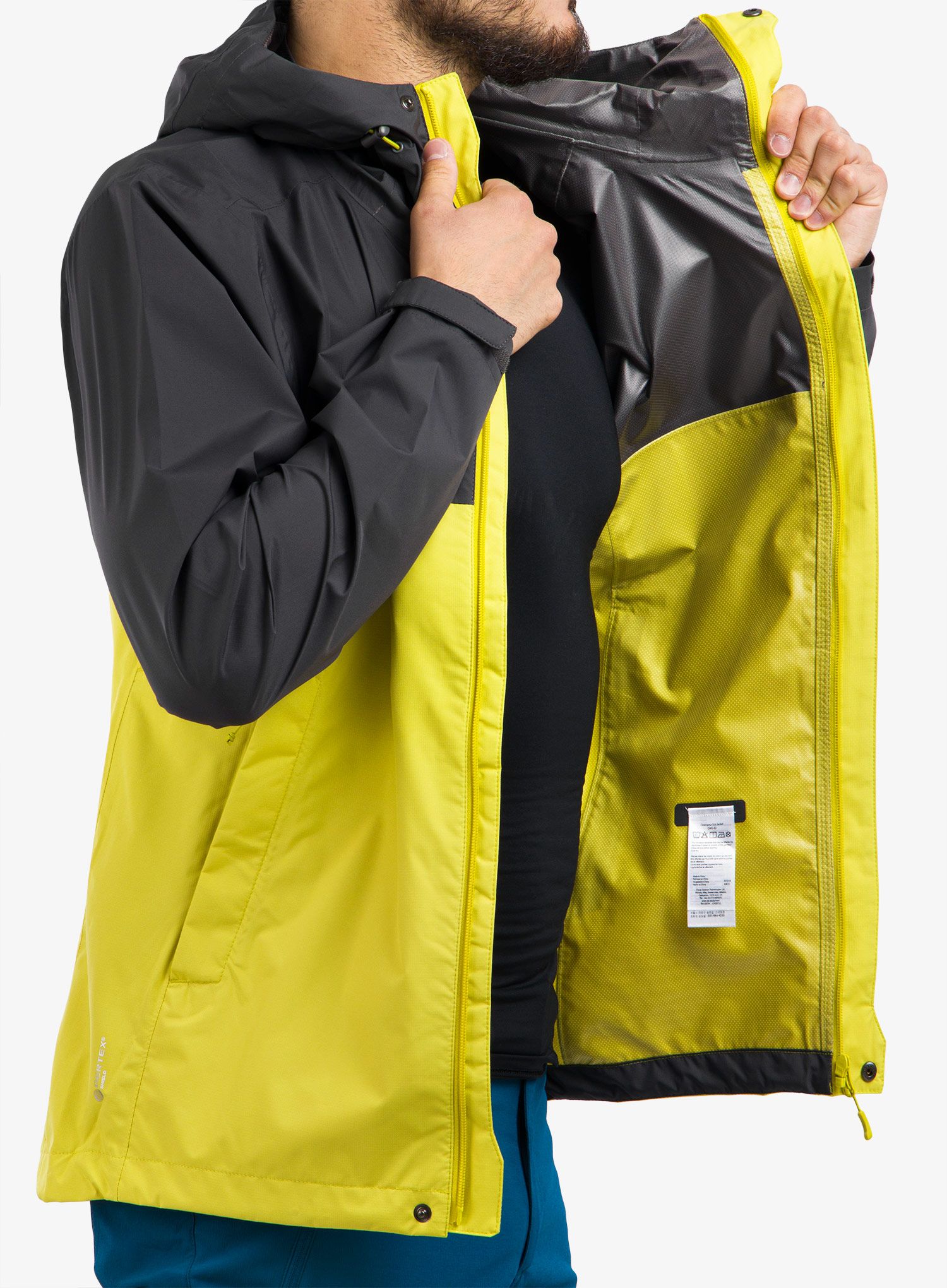 Nepromokavá bunda Rab Downpour Eco Jacket - graphene/zest