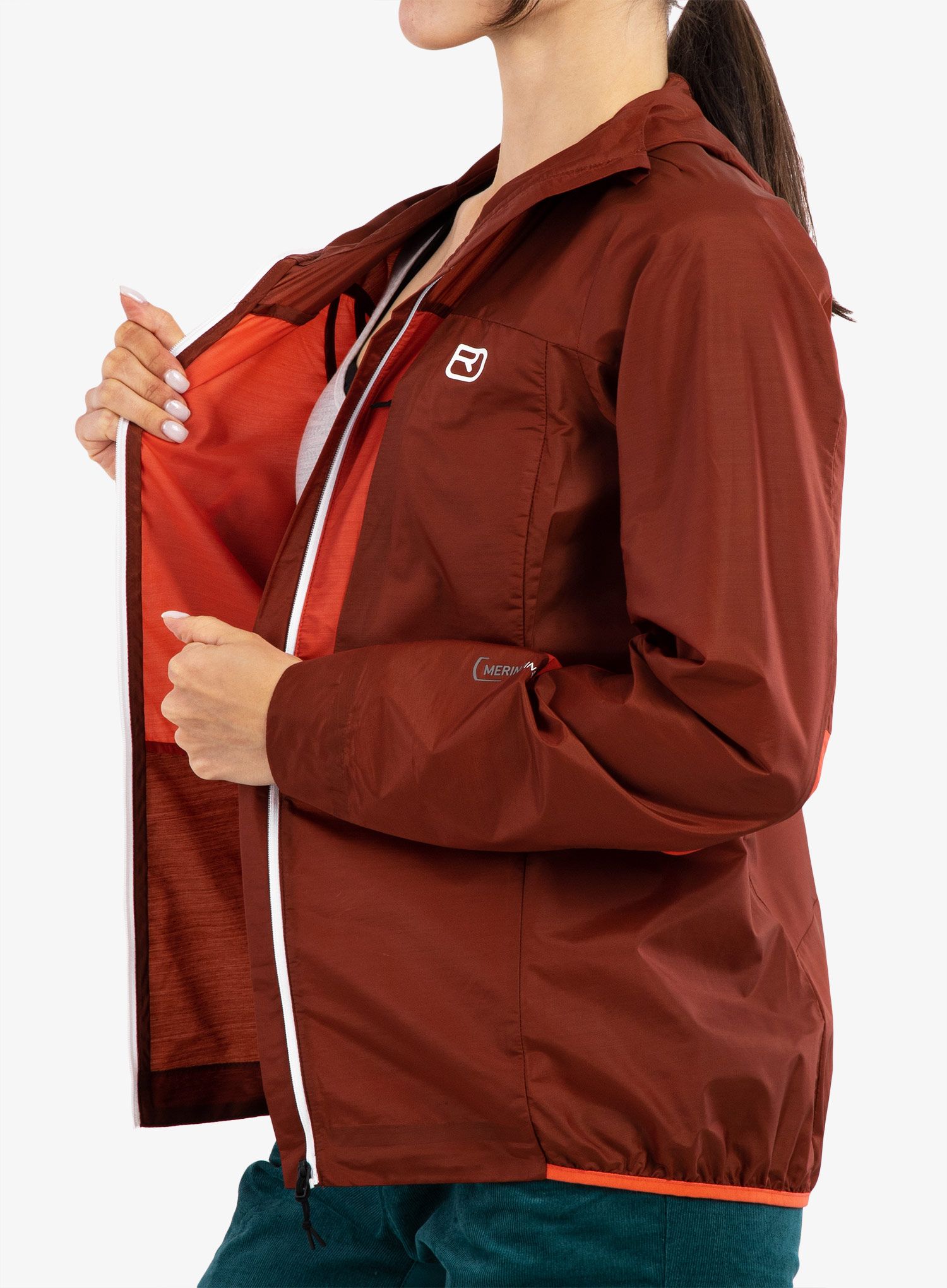 Dámská větruodolná bunda Ortovox Windbreaker Jacket - clay