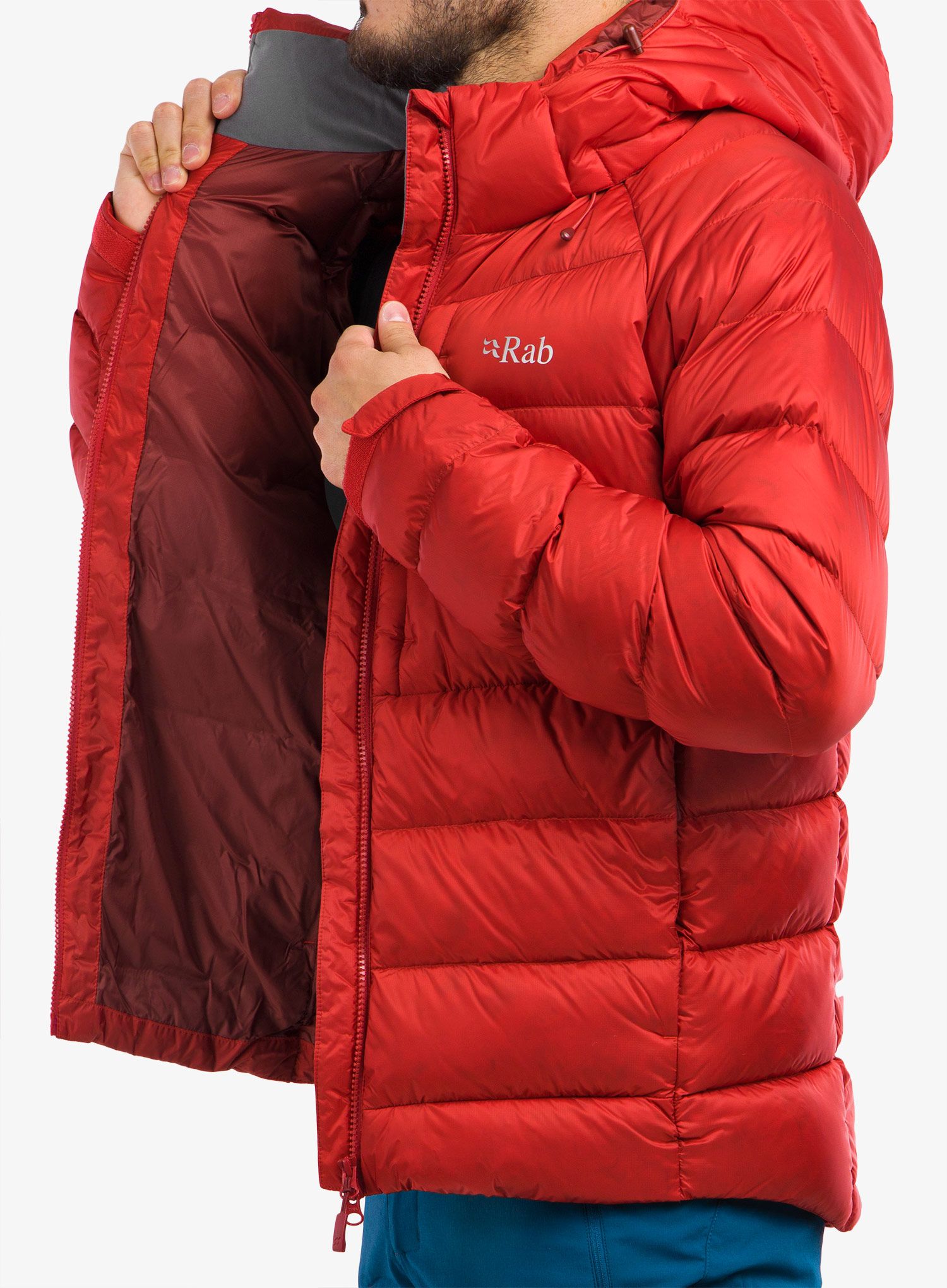 Péřová bunda Rab Axion Pro Jacket - ascent red