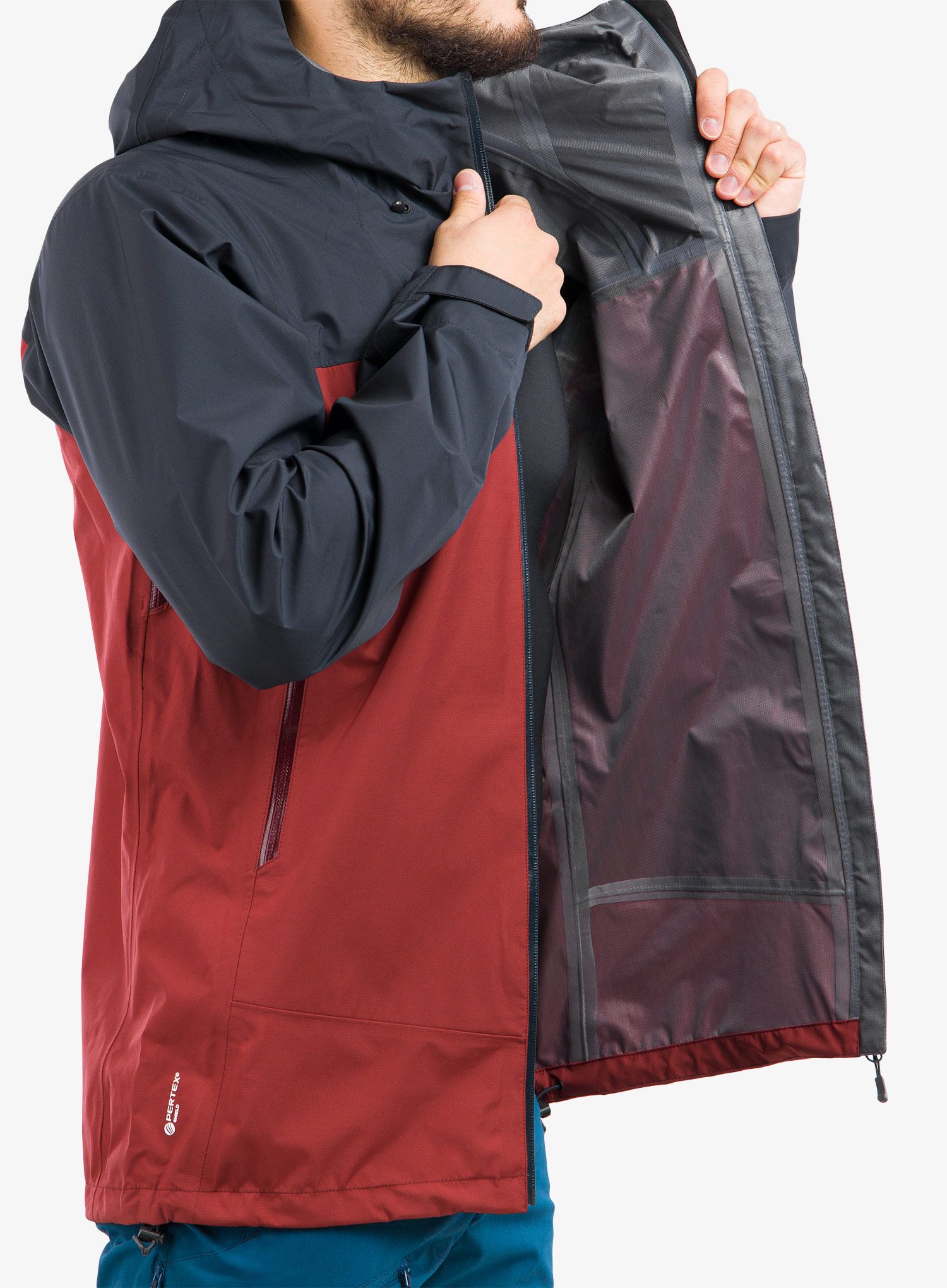 Bunda Rab Arc Eco Jacket - beluga/oxblood red