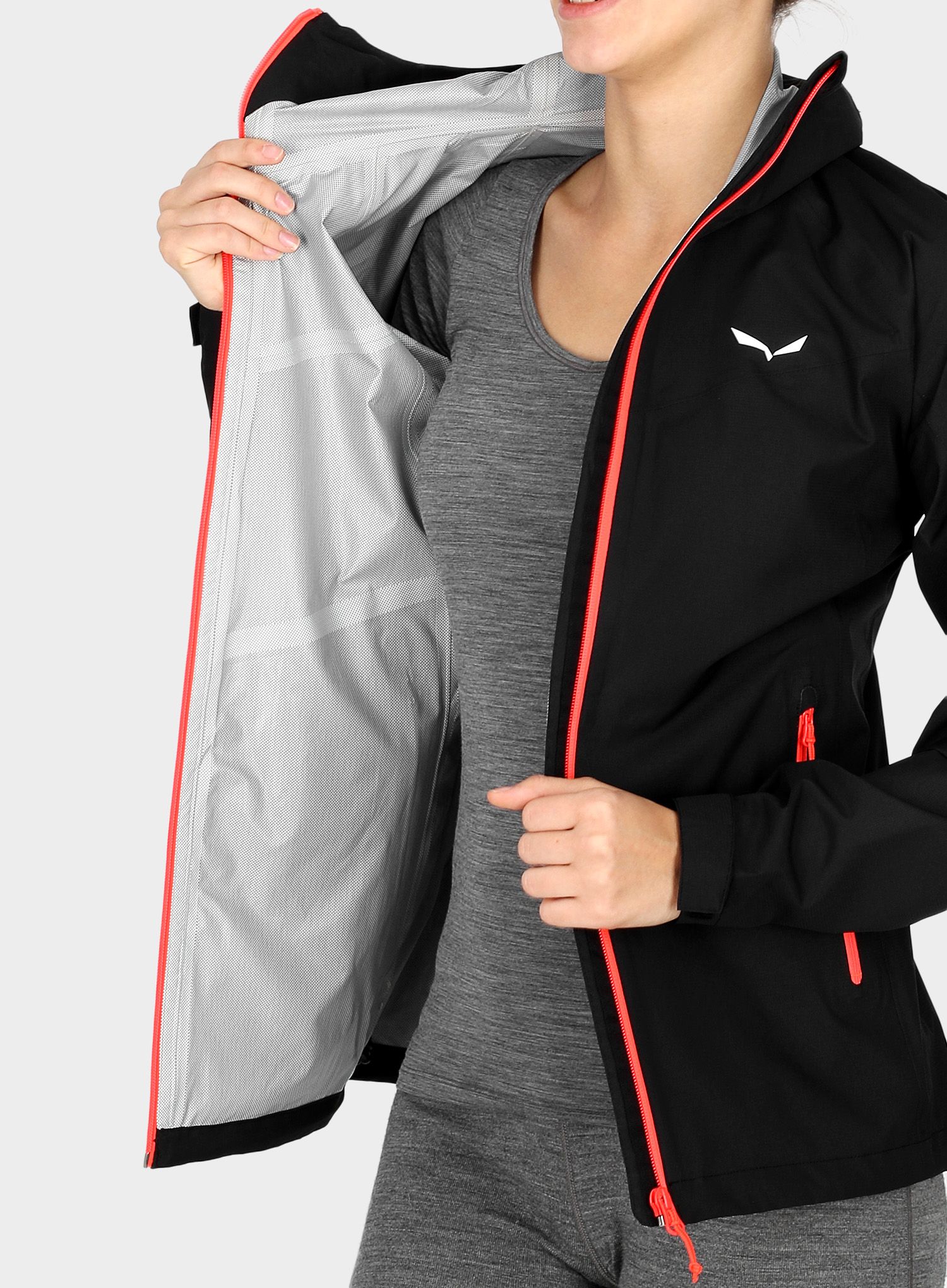 Dámská bunda Salewa Puez Aqua 3 PTX Jacket - black out/red