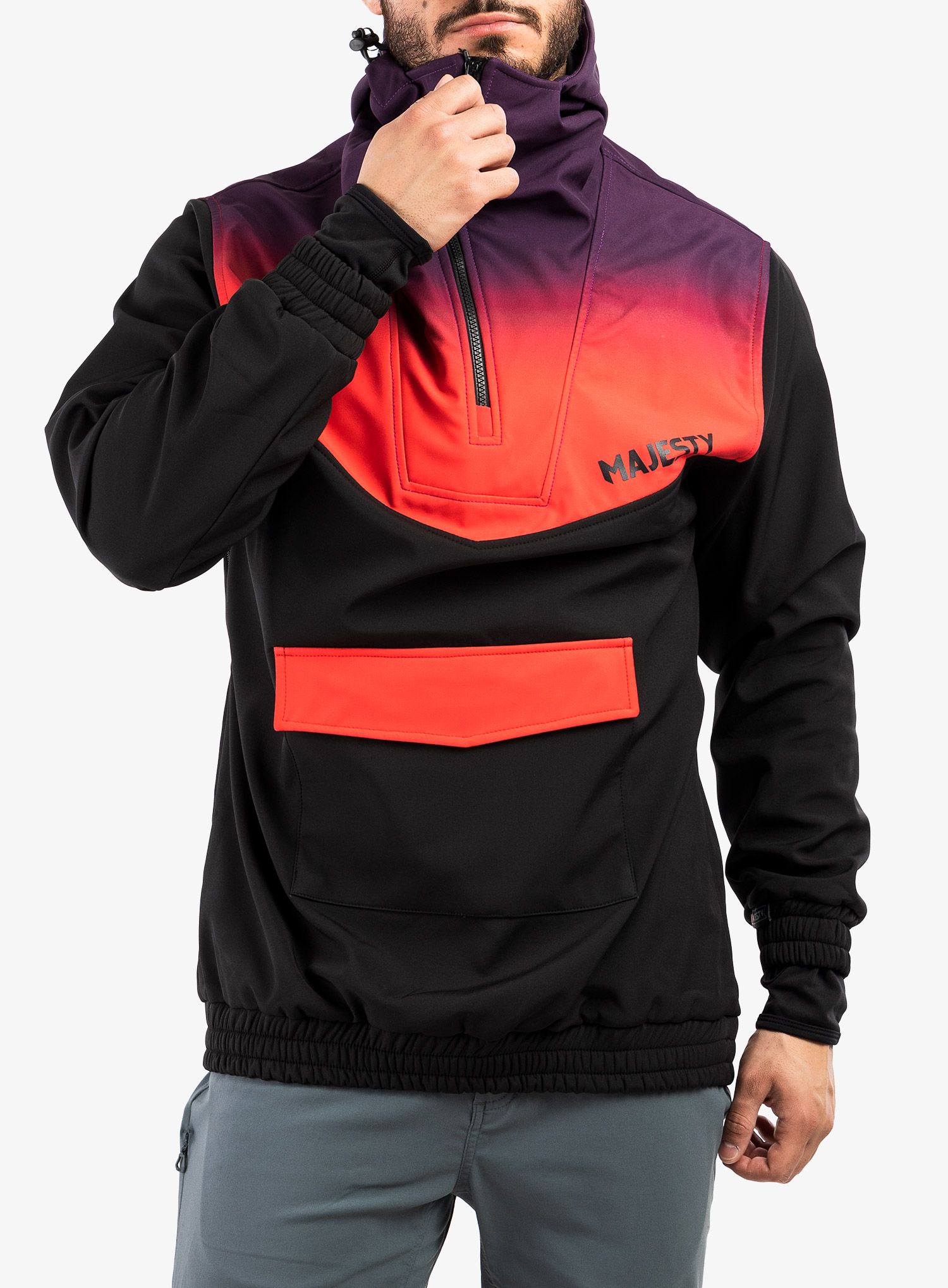Bunda Majesty Anorak Softshell - black/red