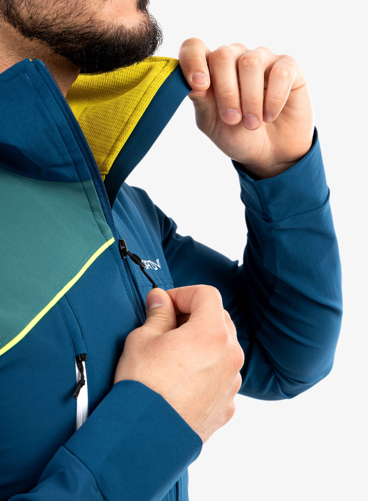Lezecká bunda Ortovox Pala Hooded Jacket - petrol blue