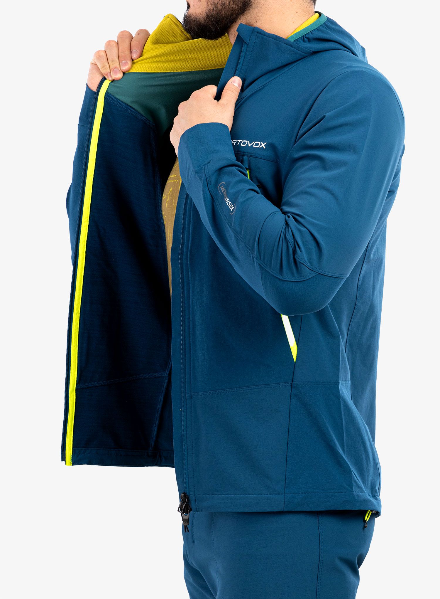 Lezecká bunda Ortovox Pala Hooded Jacket - petrol blue