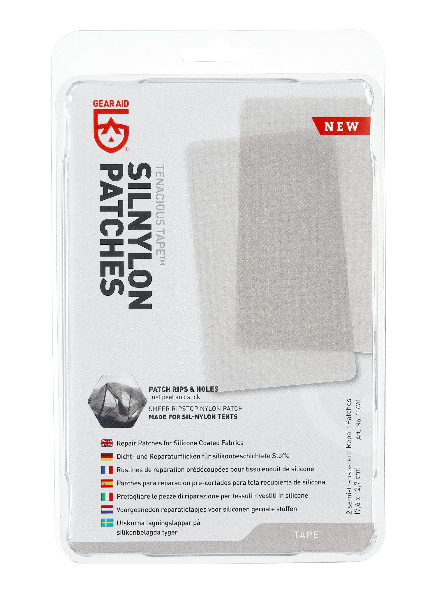Opravné záplaty Gear Aid Tenacious Tape Silnylon Patches