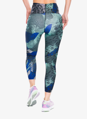 Dámské běžecké legíny adidas Adizero All Over Print Tights - black/lucid blue