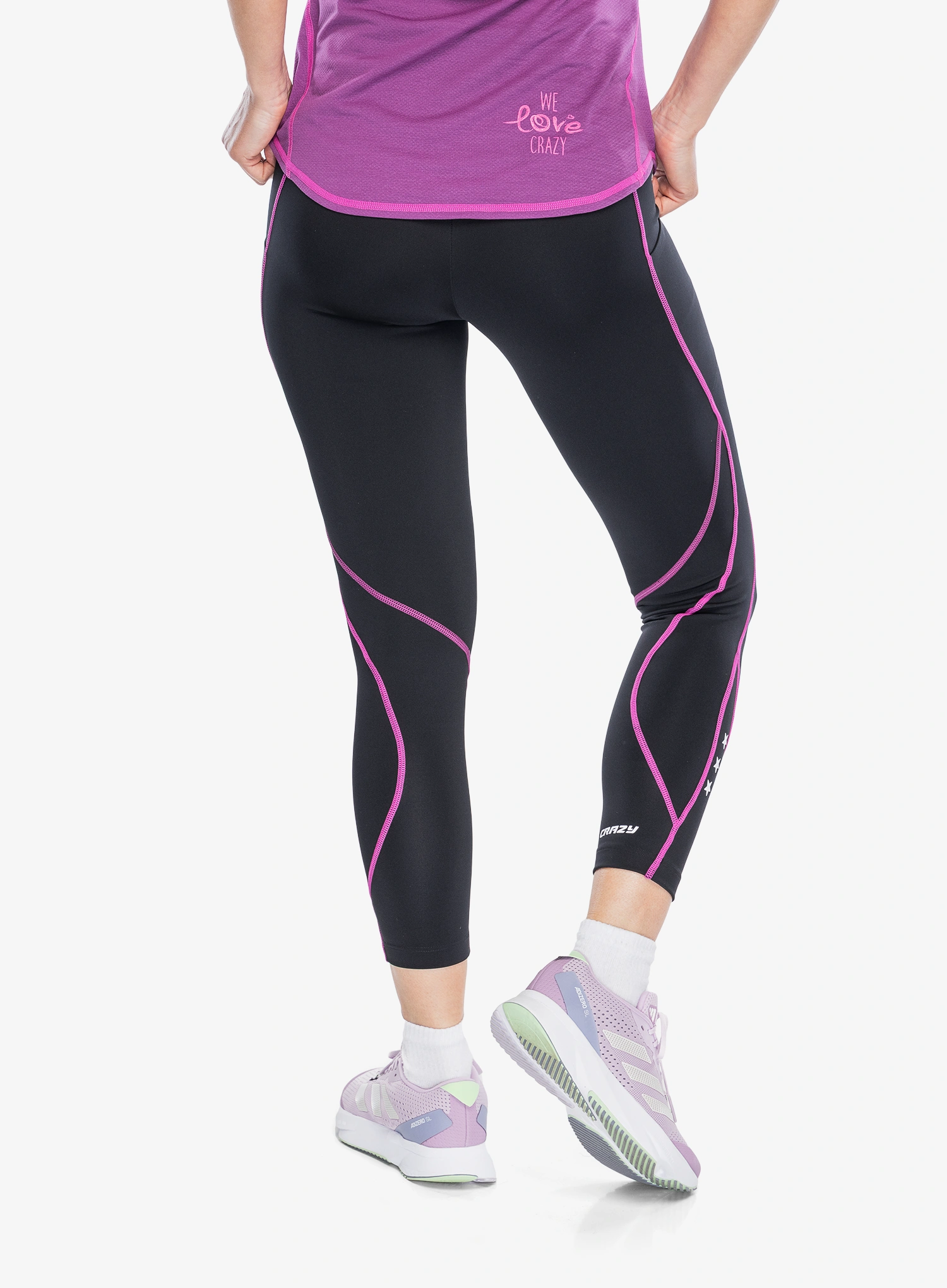 Dámské běžecké legíny Crazy Leggings Cute Light - pop