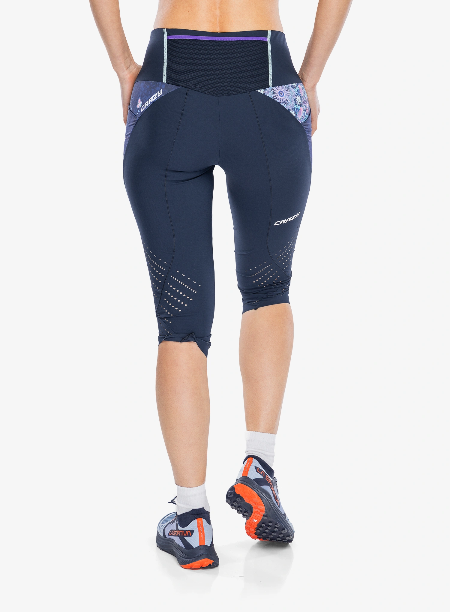 Dámské běžecké legíny Crazy Mid-Short Pressure - mandala