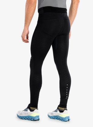 Legíny na běhání Compressport Winter Trail Under Control Full Tights - black