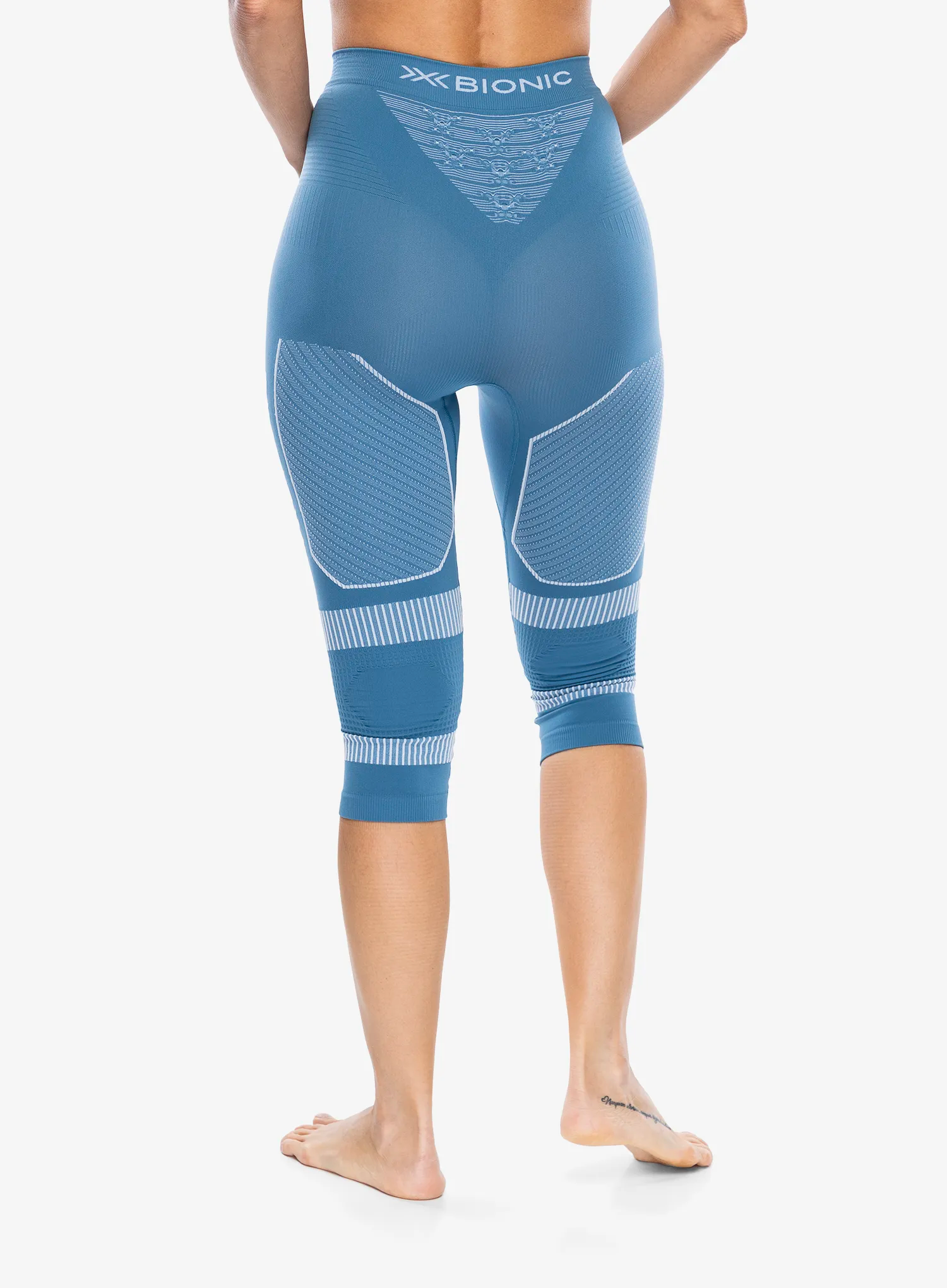 Termolegíny dámské X-Bionic Energy Accumulator Light Pants 3/4 - blue/arctic white