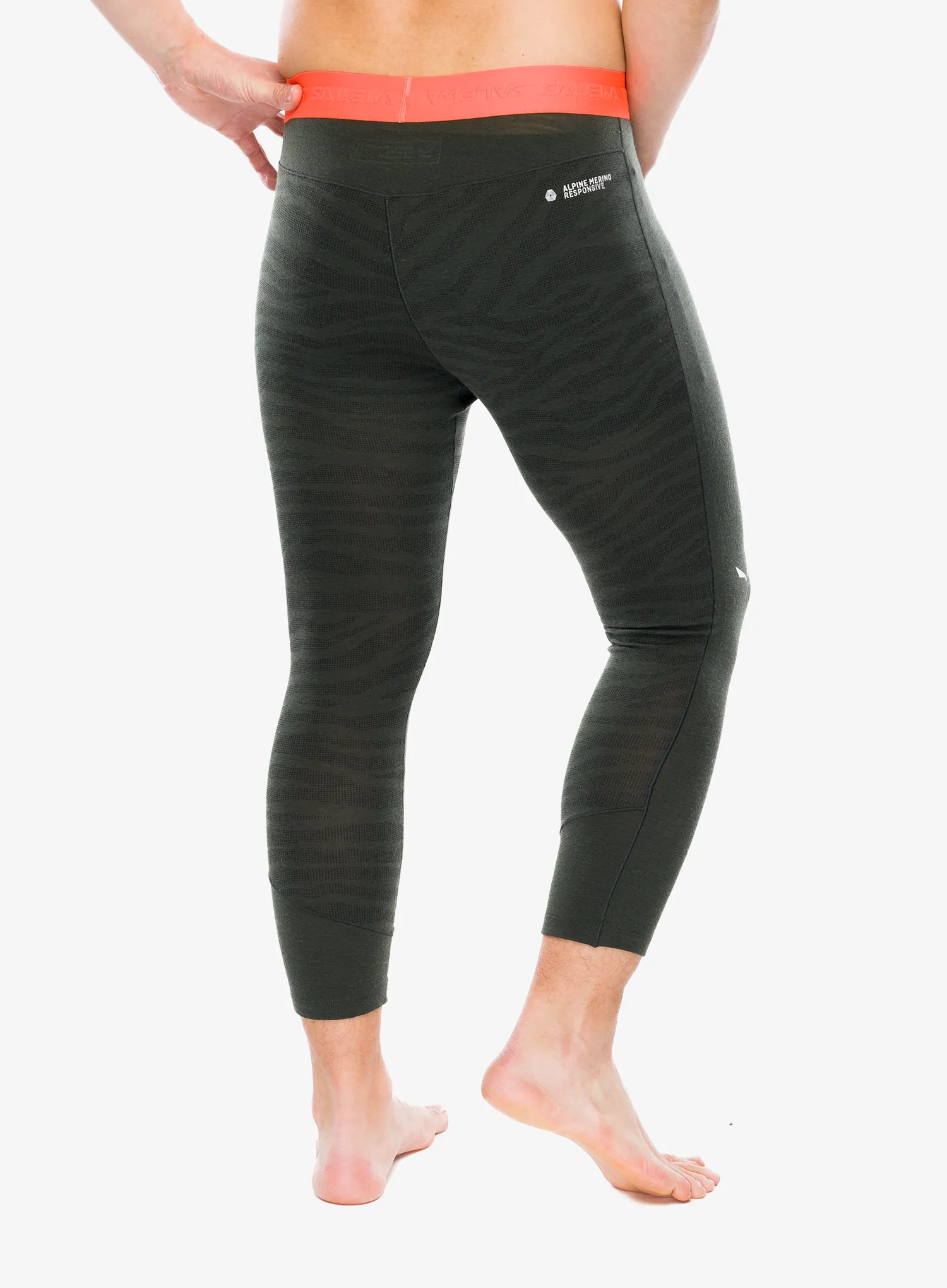 Termolegíny Salewa Cristallo Warm Amr 3/4 Tight - dark olive