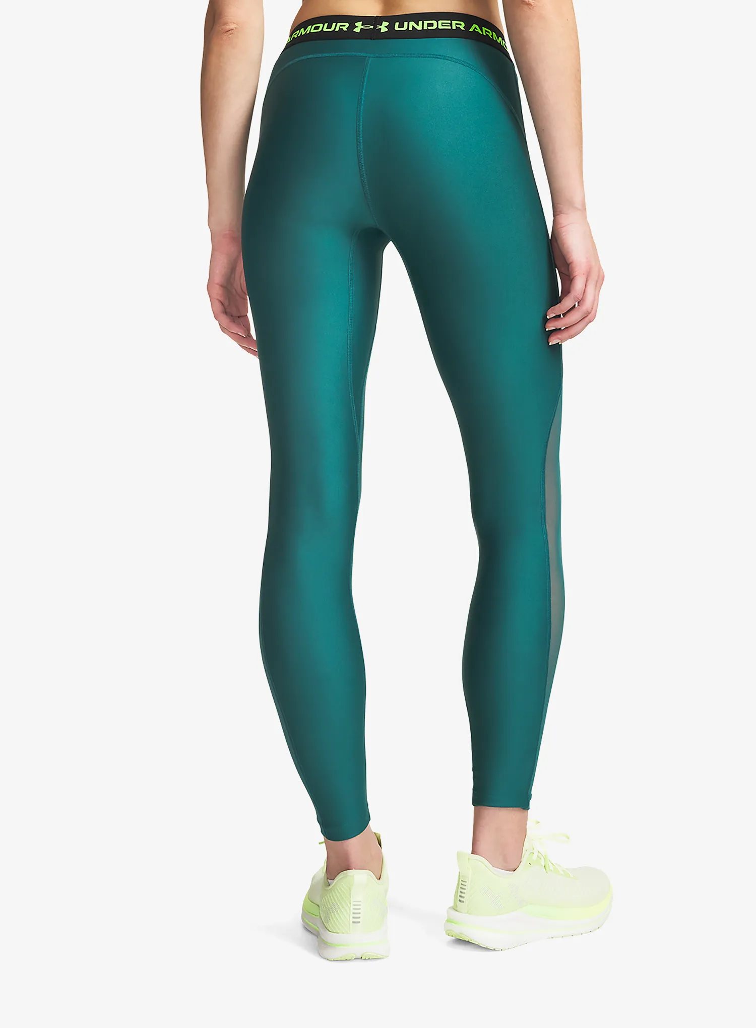 Dámské tréninkové legíny Under Armour Heatgear Mesh Legging - rack green/hyper green