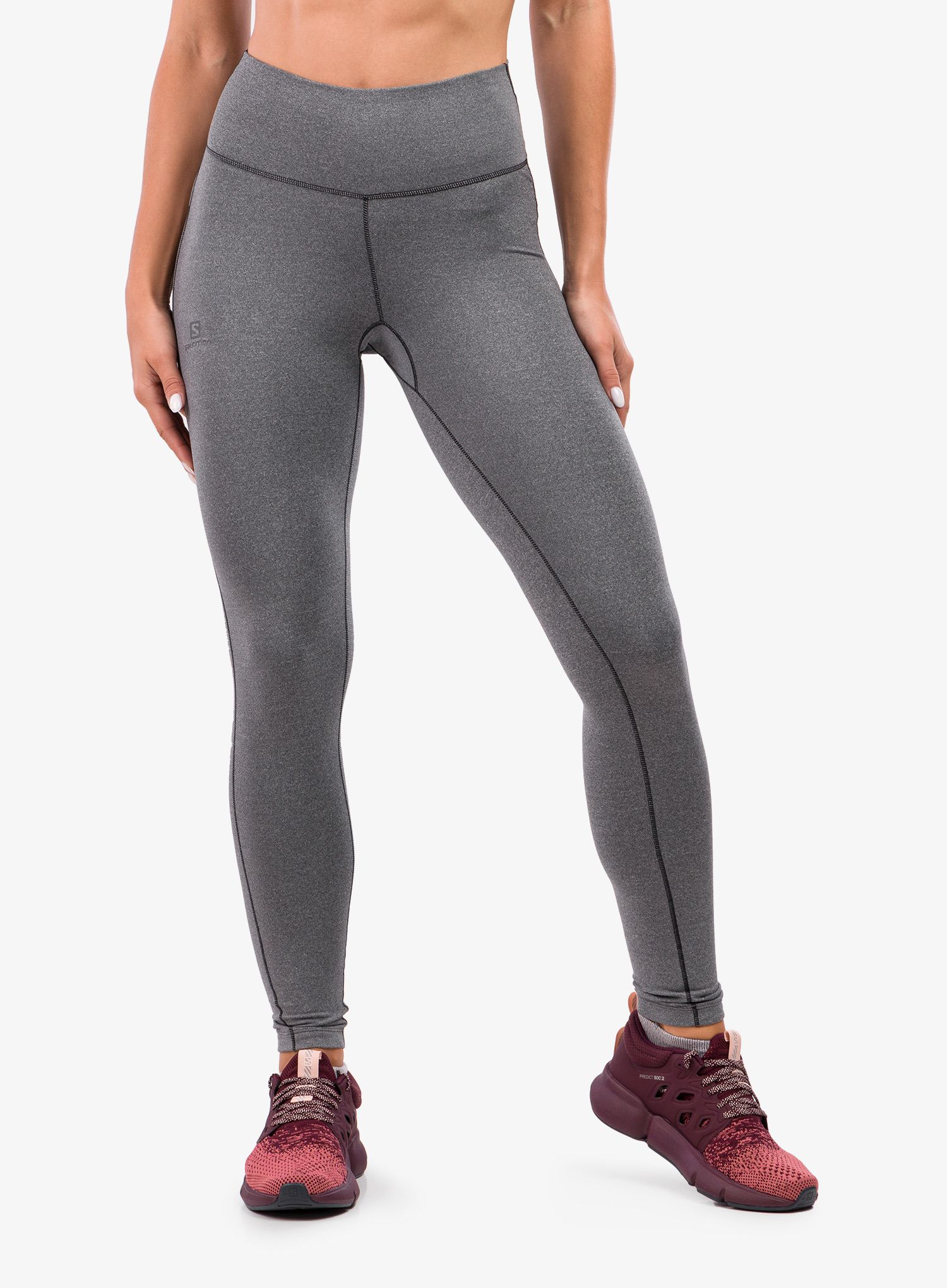 Dámské běžecké legíny Salomon Sntial Warm Tights - blk/hthr