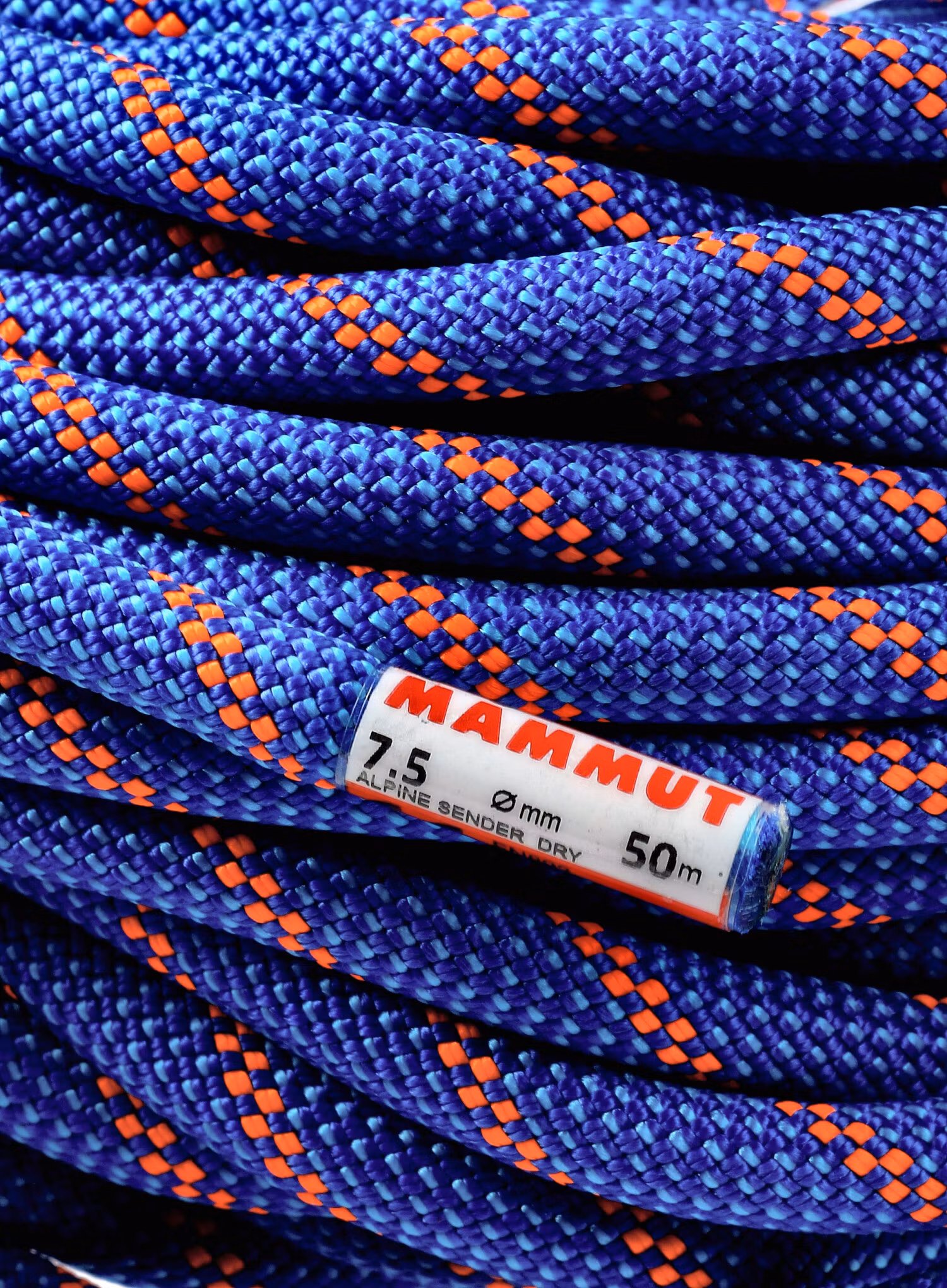 Dvojité lano Mammut 7.5 Alpine Sender Dry Rope 50 m - blue/safety orange