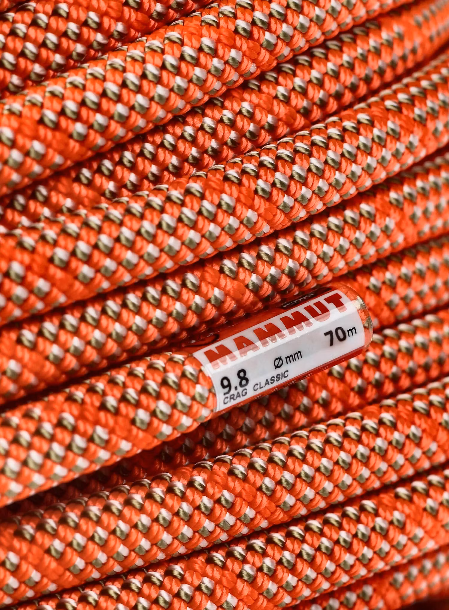 Horolezecké lano Mammut 9.8 Crag Classic Rope 70 m - white/orange