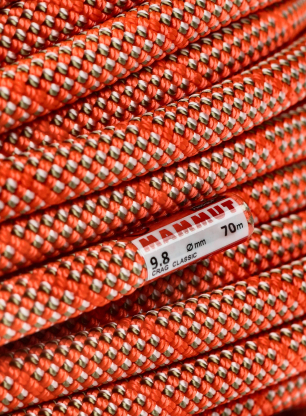 Horolezecké lano Mammut 9.8 Crag Classic Rope 70 m - white/orange